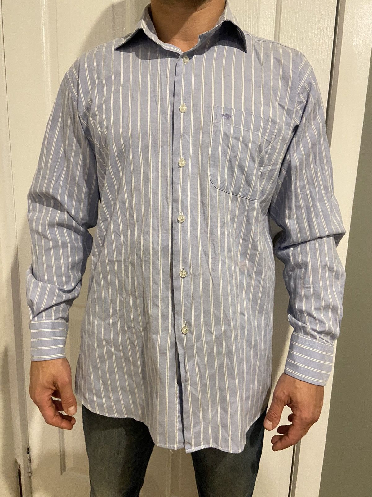 Giorgio Armani Giorgio Armani Long Shirt Size 18.5 Size US XXL / EU 58 / 5 - 2 Thumbnail