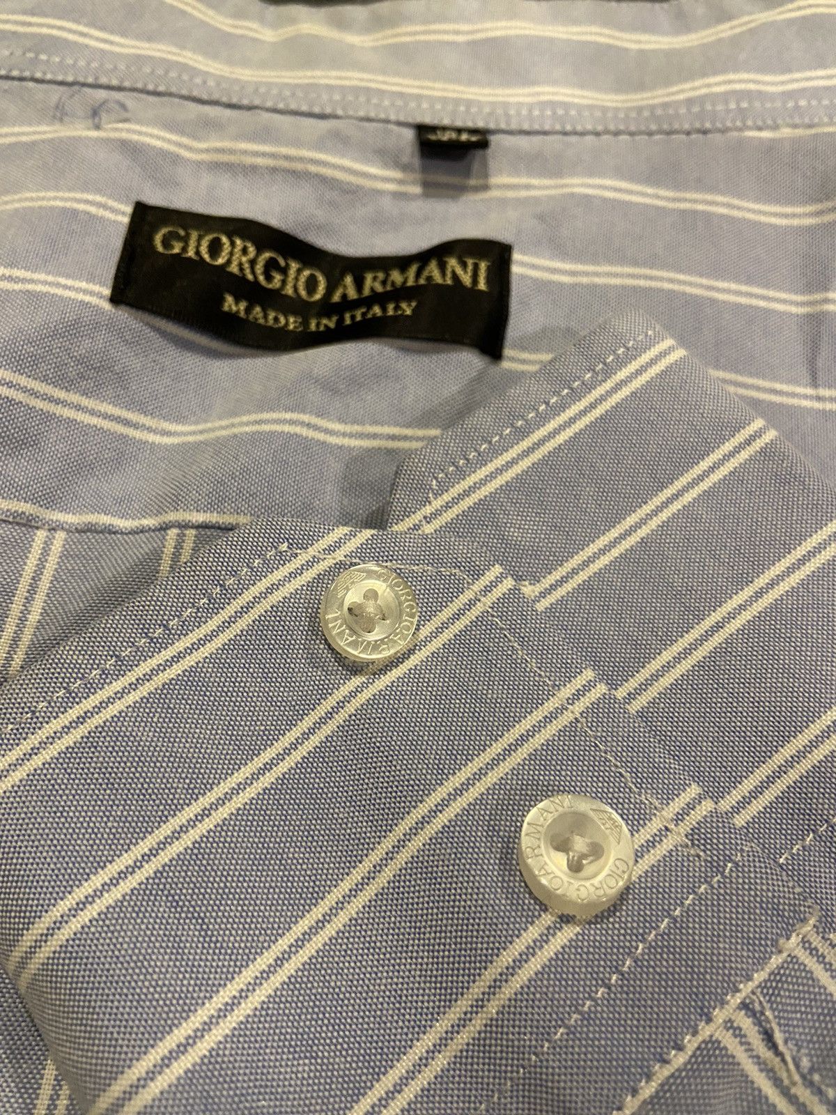 Giorgio Armani Giorgio Armani Long Shirt Size 18.5 Size US XXL / EU 58 / 5 - 7 Thumbnail