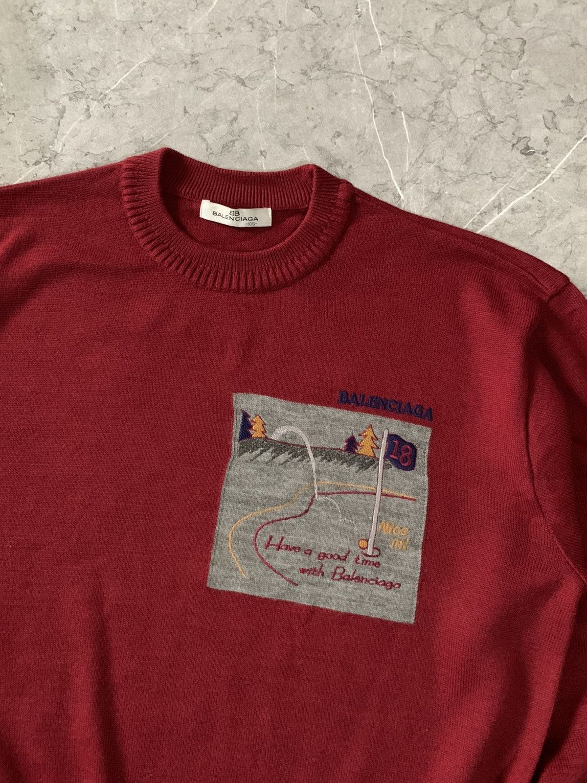 Balenciaga Vintage Red Balenciaga Knit Sweater Size US L / EU 52-54 / 3 - 2 Thumbnail