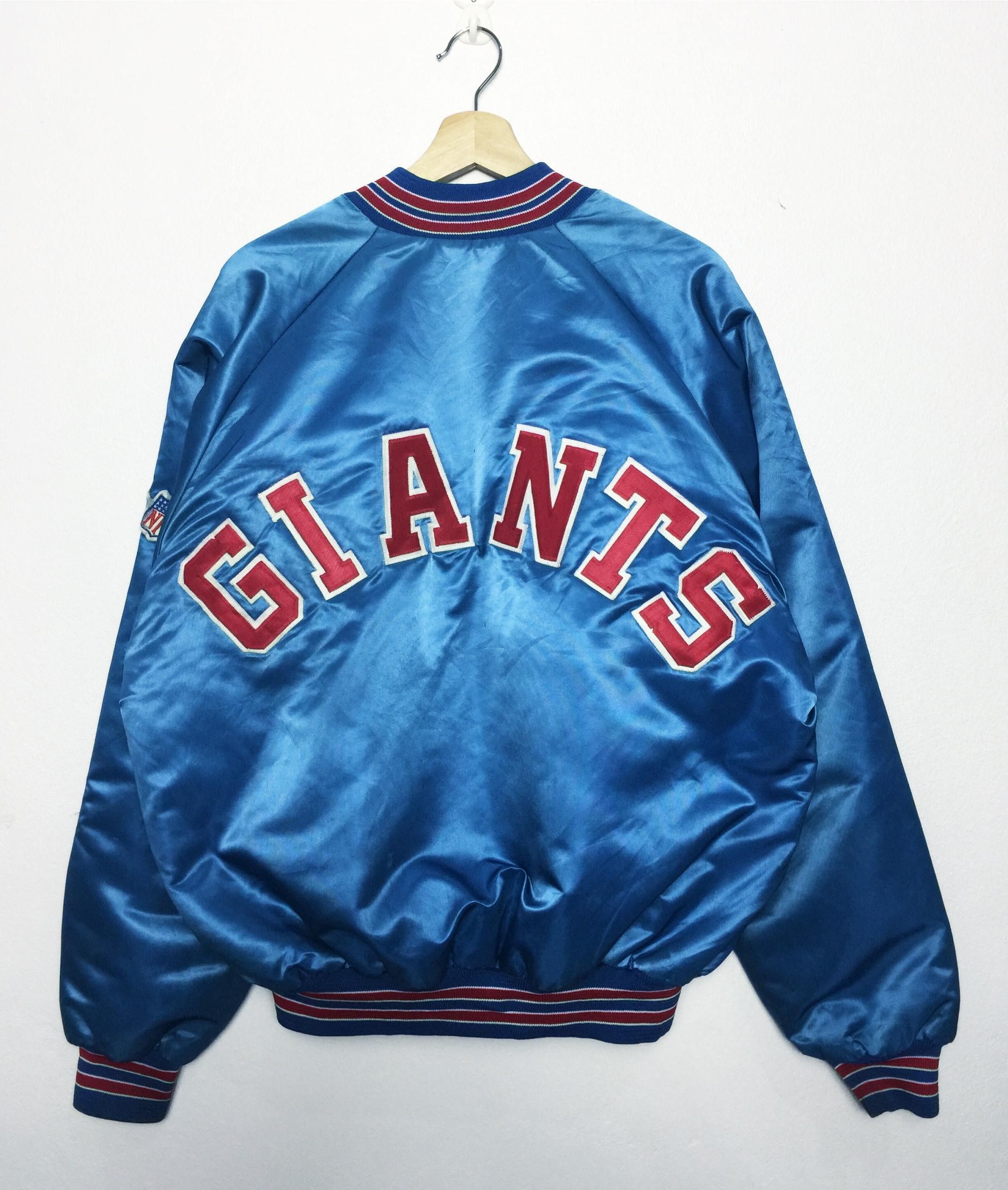 NFL Rare Vintage New York Giants NFL Bombers Jacket Made in USA Size US XL / EU 56 / 4 - 1 Thumbnail