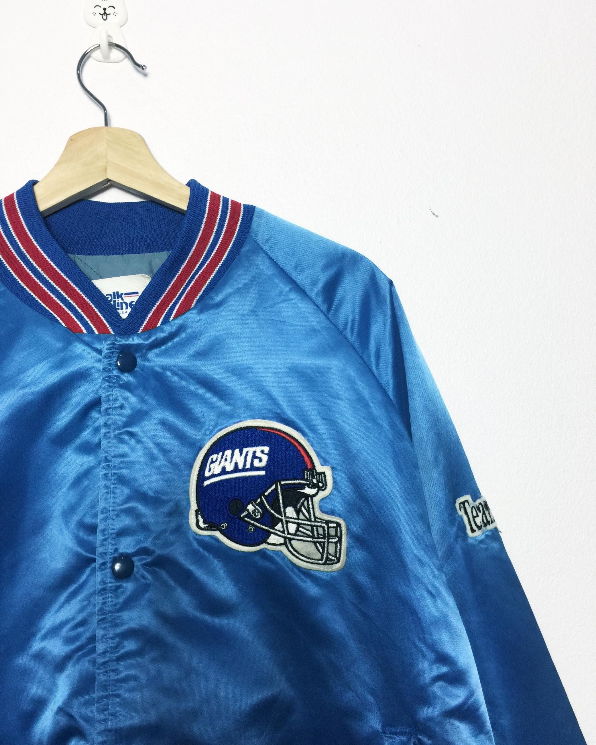 NFL Rare Vintage New York Giants NFL Bombers Jacket Made in USA Size US XL / EU 56 / 4 - 4 Thumbnail