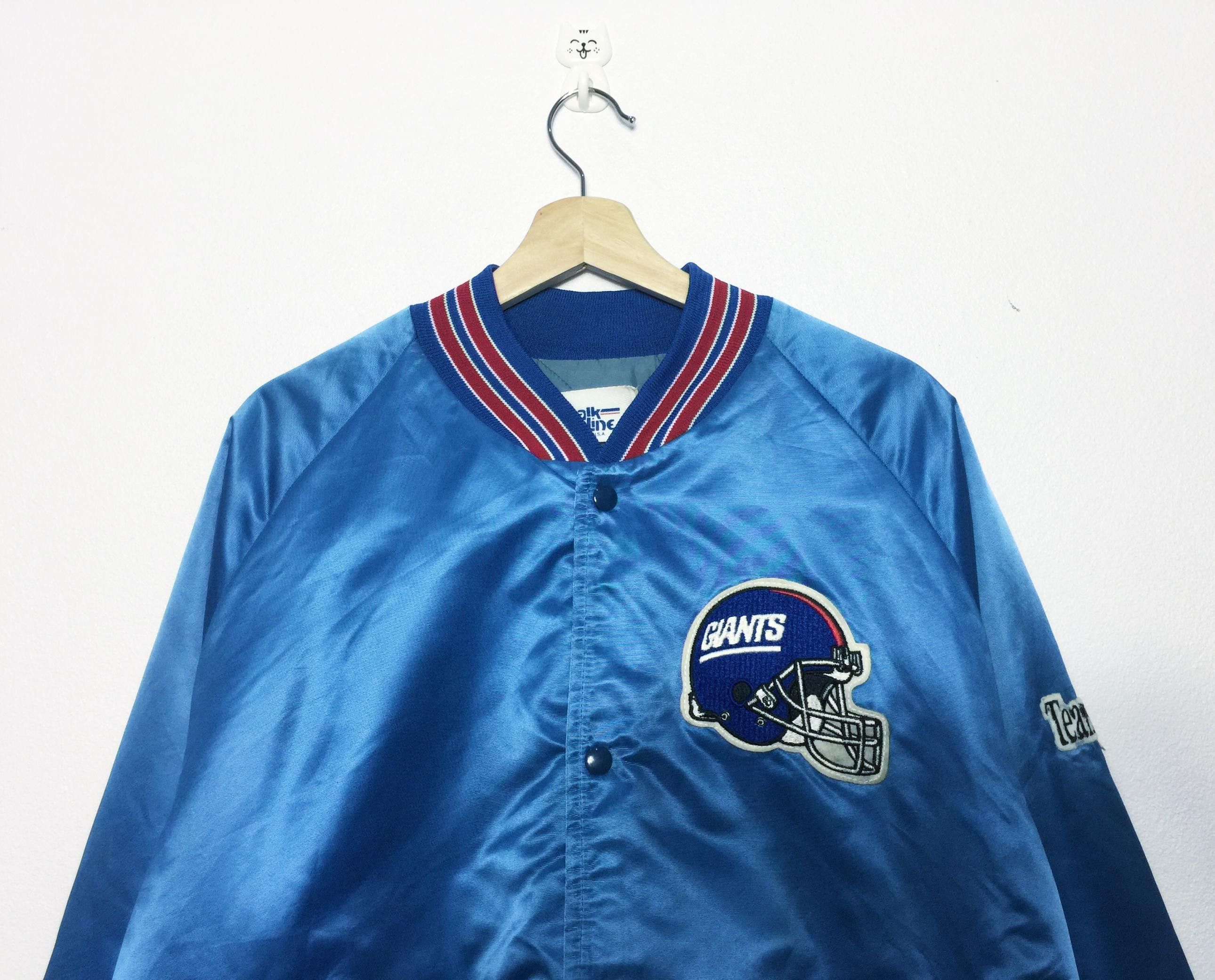 NFL Rare Vintage New York Giants NFL Bombers Jacket Made in USA Size US XL / EU 56 / 4 - 3 Thumbnail