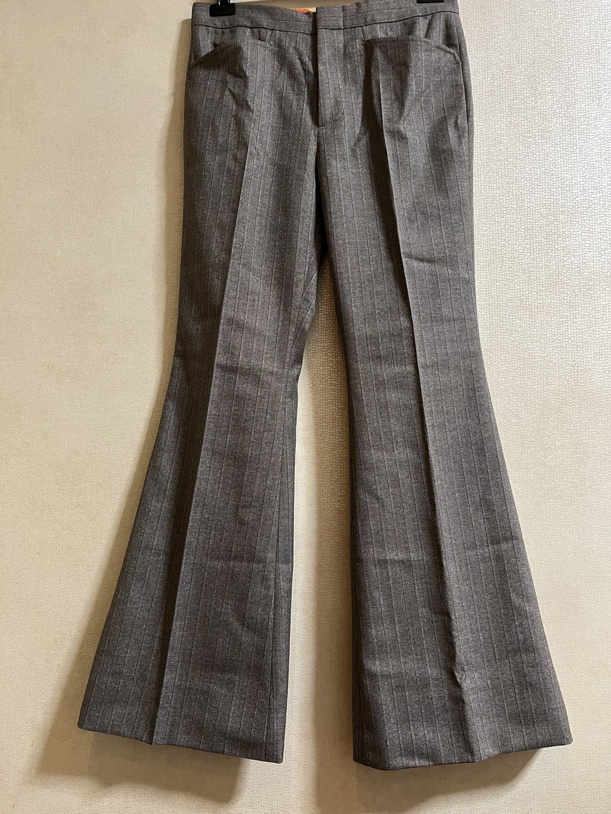 image of Gucci Grey Striped Flared Pants Size 46, Men's