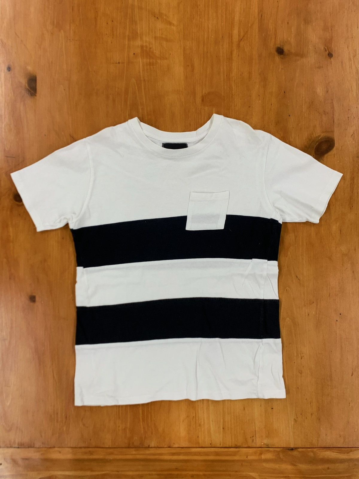 image of Number N Ine x Takahiromiyashita The Soloist Number (N)Ine Monochrome Stripe Shirt in White (Size L