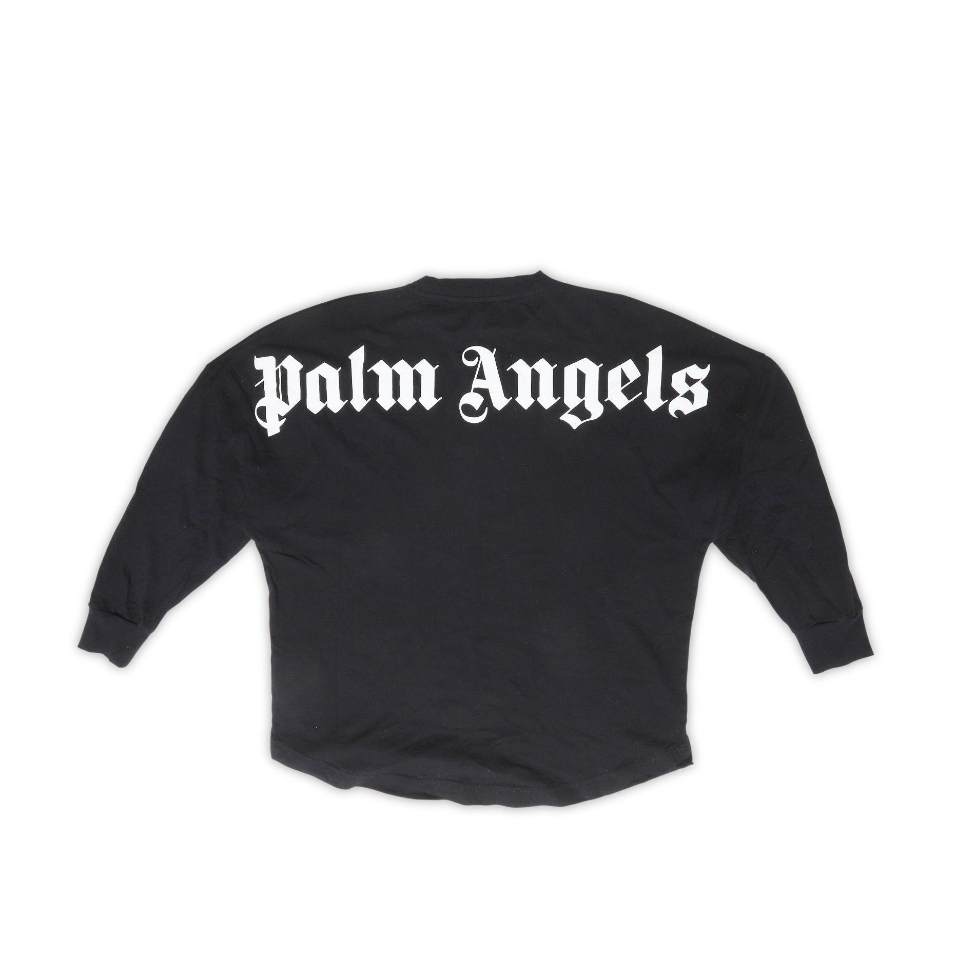 Palm Angels Burning Logo Print Distressed Sweatshirt Black/White