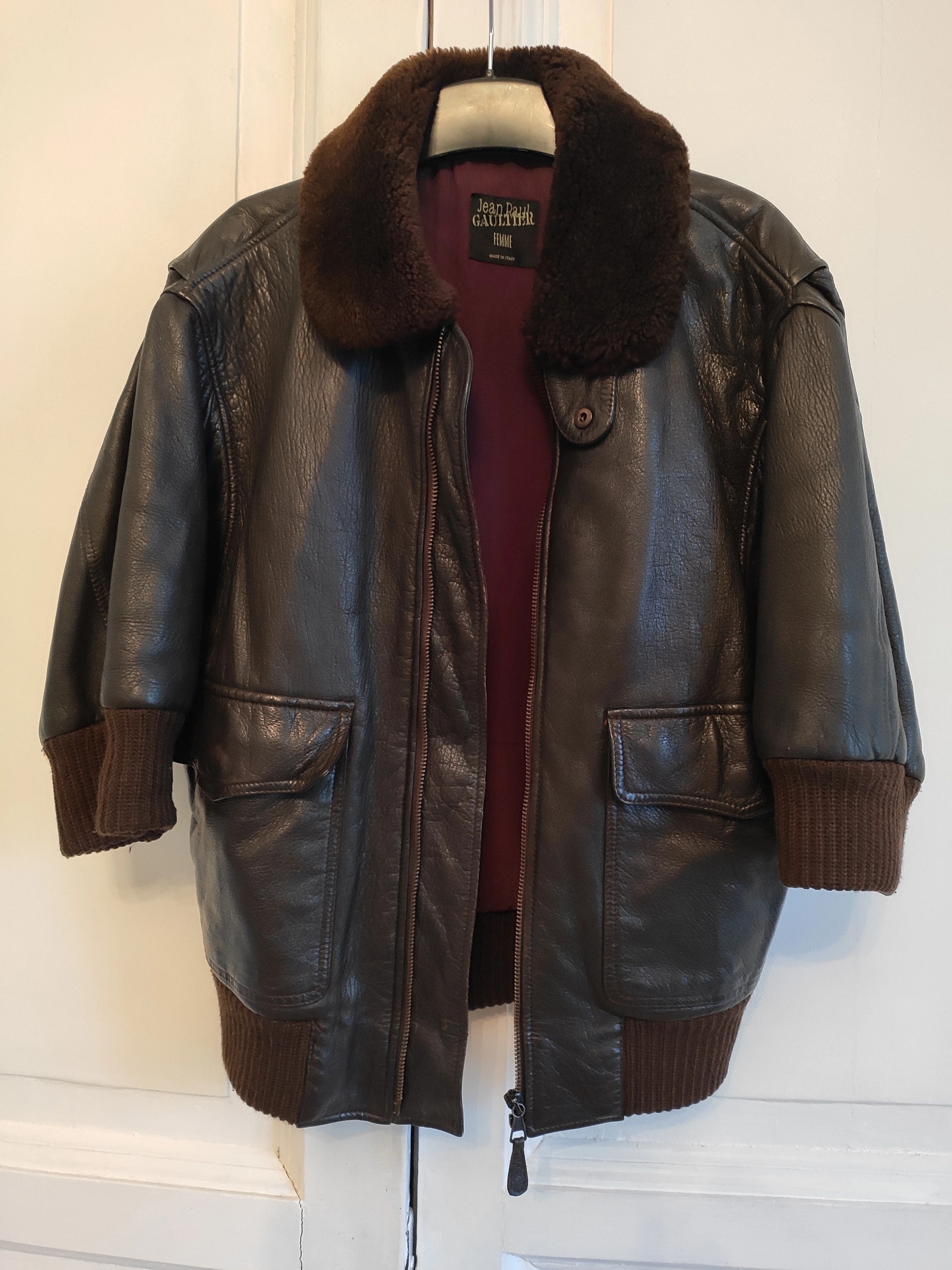 Jean Paul Gaultier RUNWAY! AW03 leather aviator coat. Size XS / US 0-2 / IT 36-38 - 3 Thumbnail