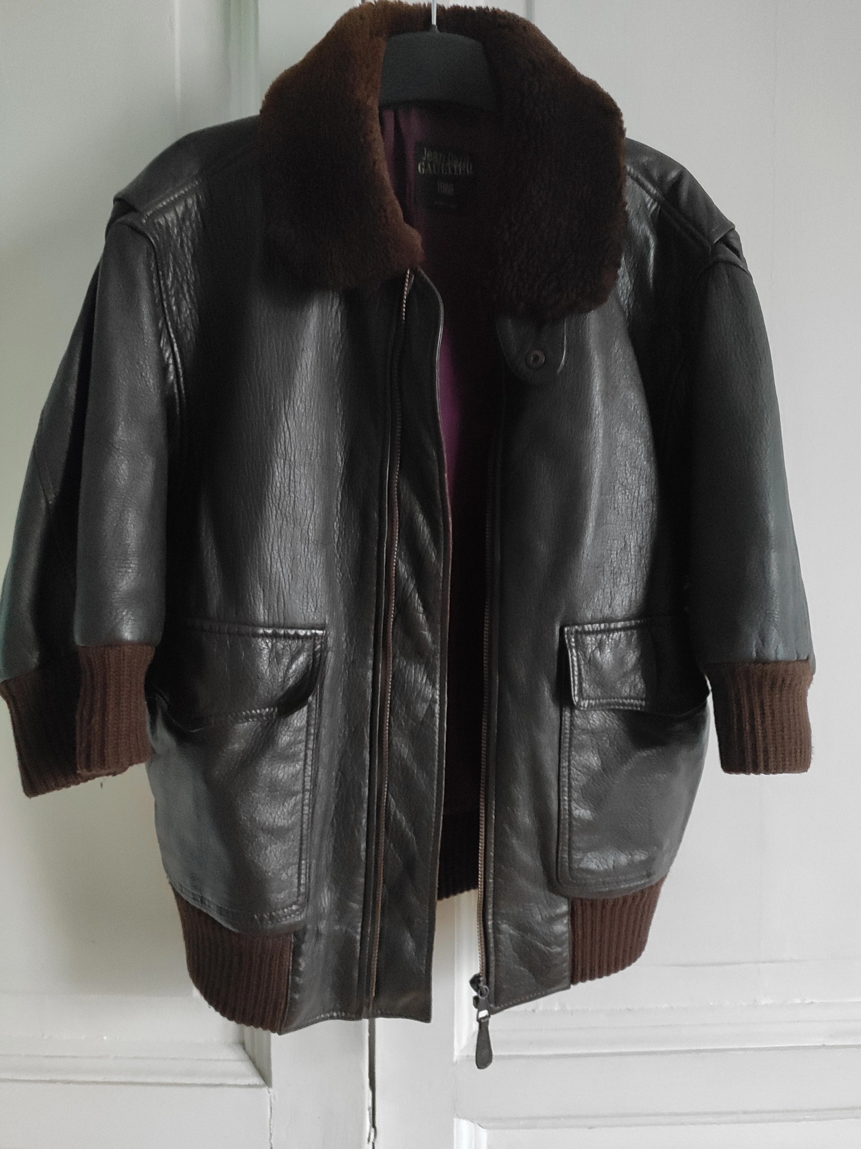 Jean Paul Gaultier RUNWAY! AW03 leather aviator coat. Size XS / US 0-2 / IT 36-38 - 2 Thumbnail