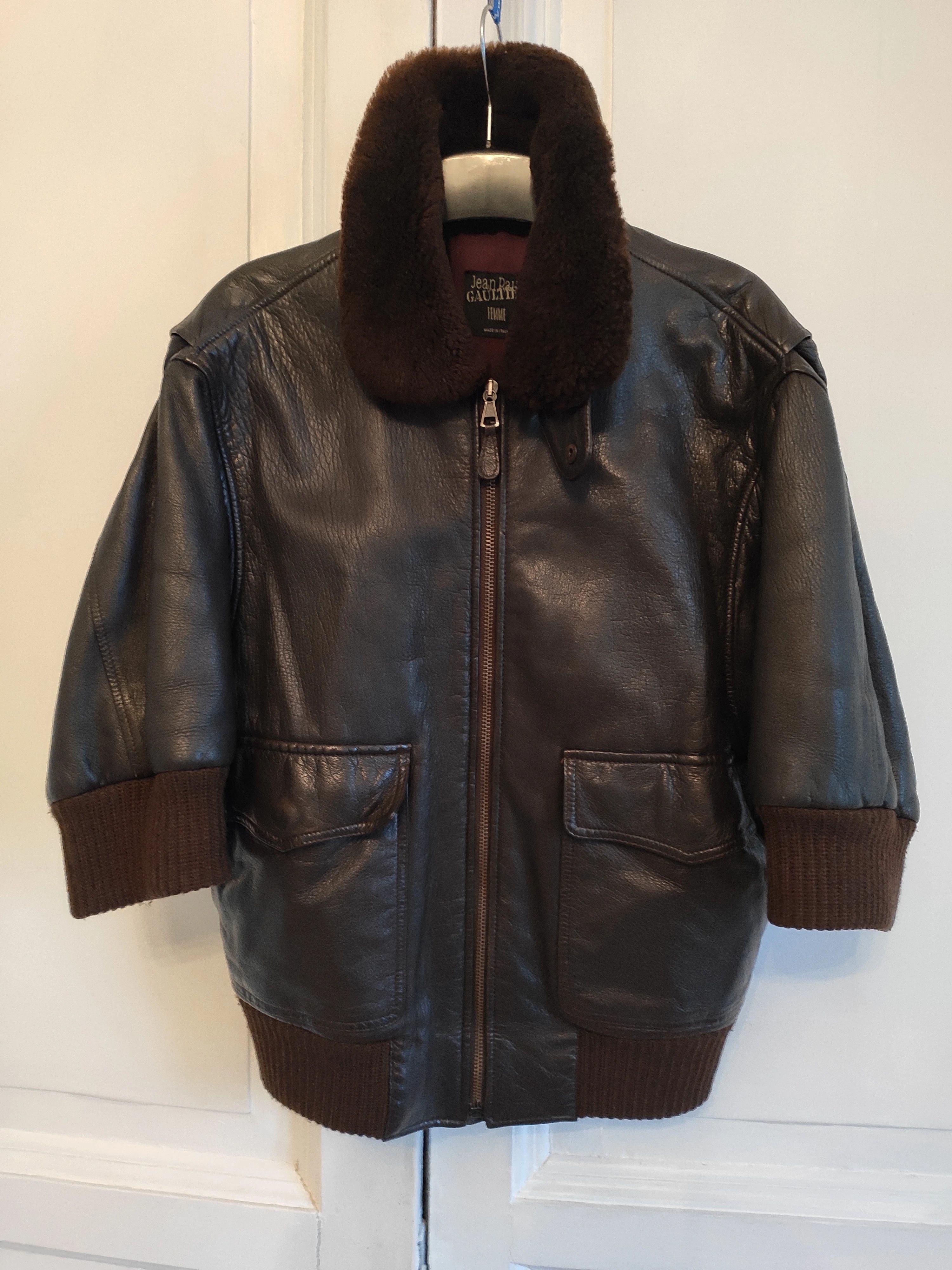 Jean Paul Gaultier RUNWAY! AW03 leather aviator coat. Size XS / US 0-2 / IT 36-38 - 4 Thumbnail