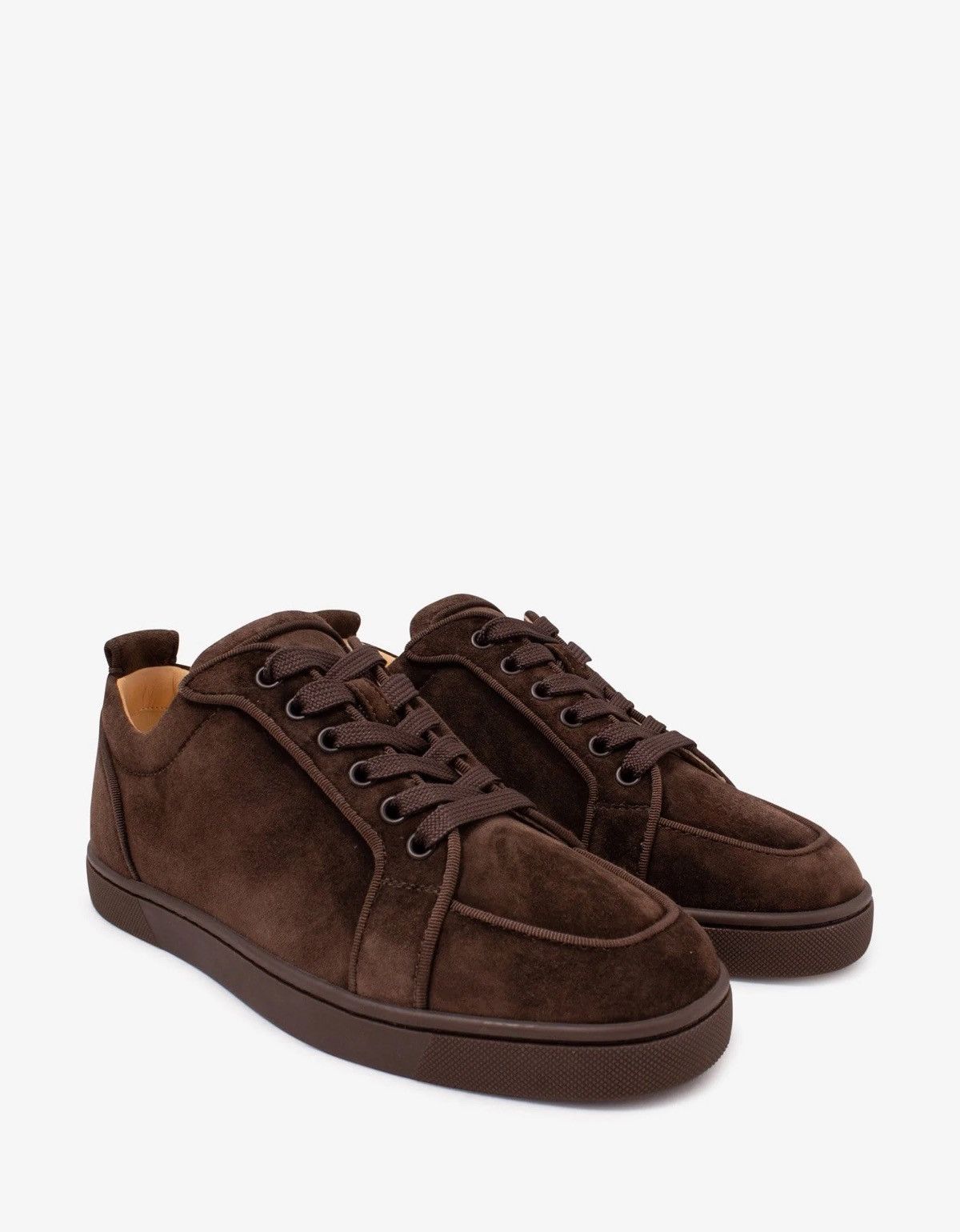 image of Christian Louboutin Rantulow Orlato Brown Suede Leather Trainers Shoes, Men's (Size 9)