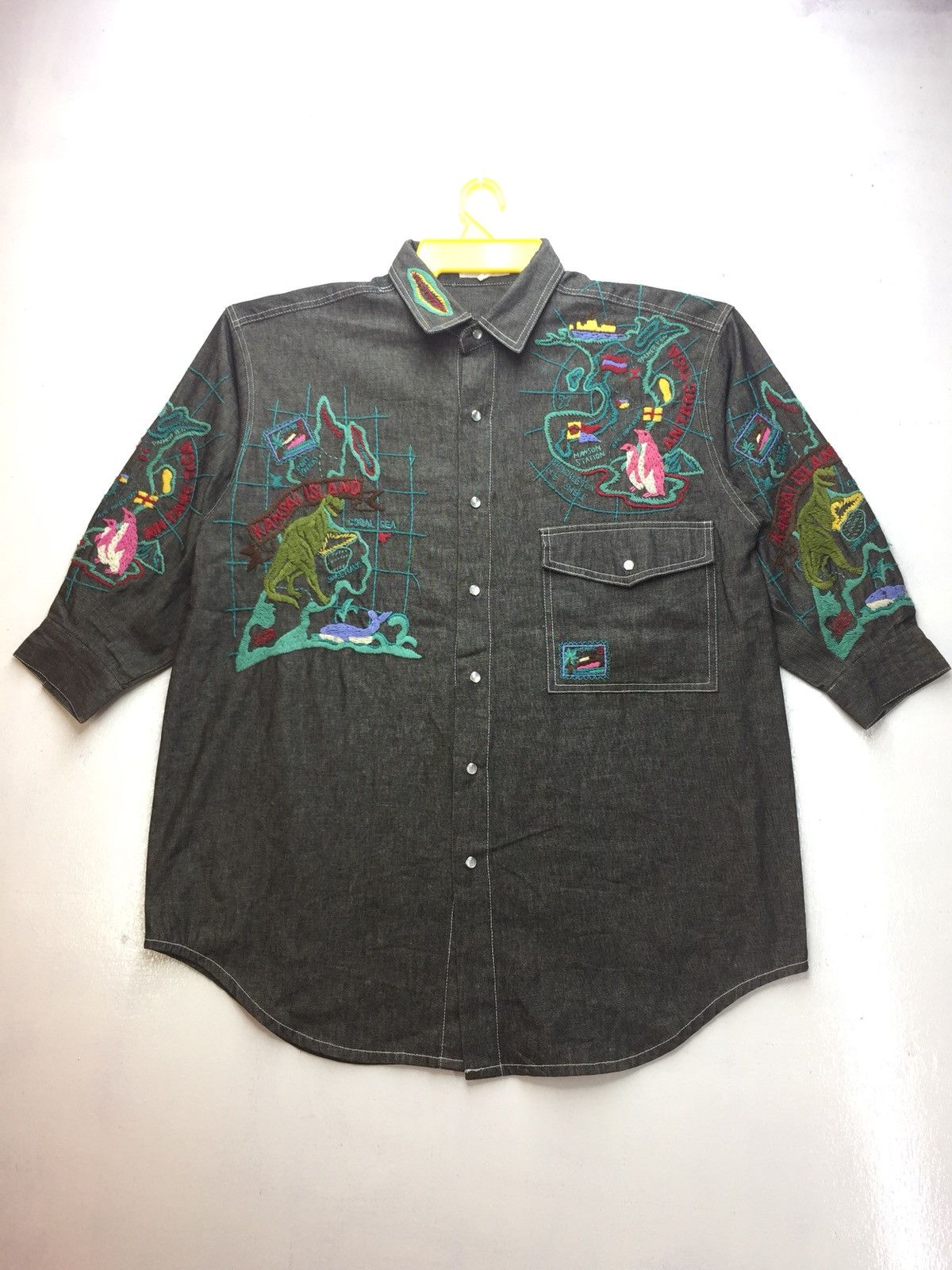 Designer Vintage Kansai O2 HandMade Embroidery Oversize Shirt Size US XL / EU 56 / 4 - 2 Thumbnail