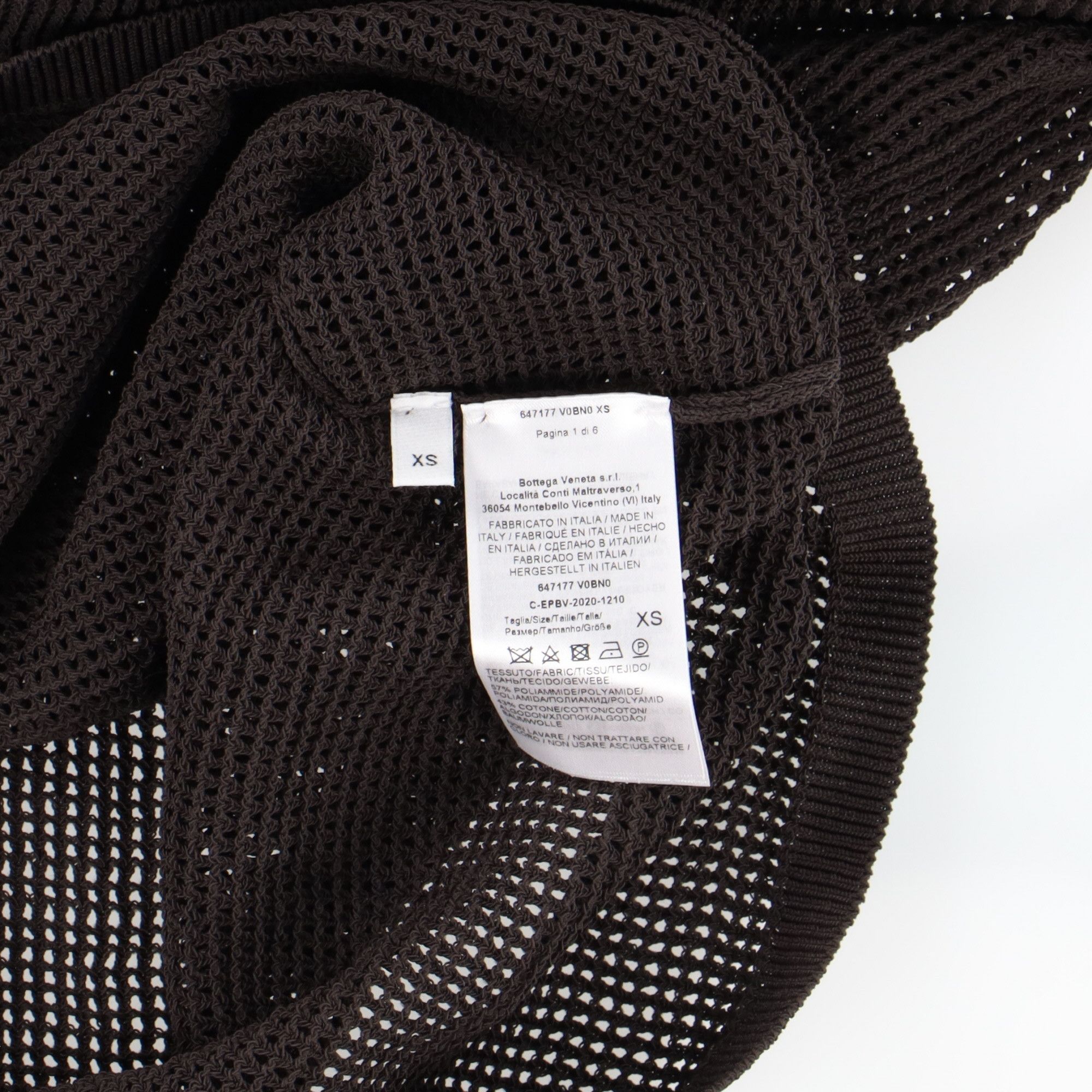Bottega Veneta Chocolate Brown Cotton Mesh Polo Size US XS / EU 42 / 0 - 12 Thumbnail