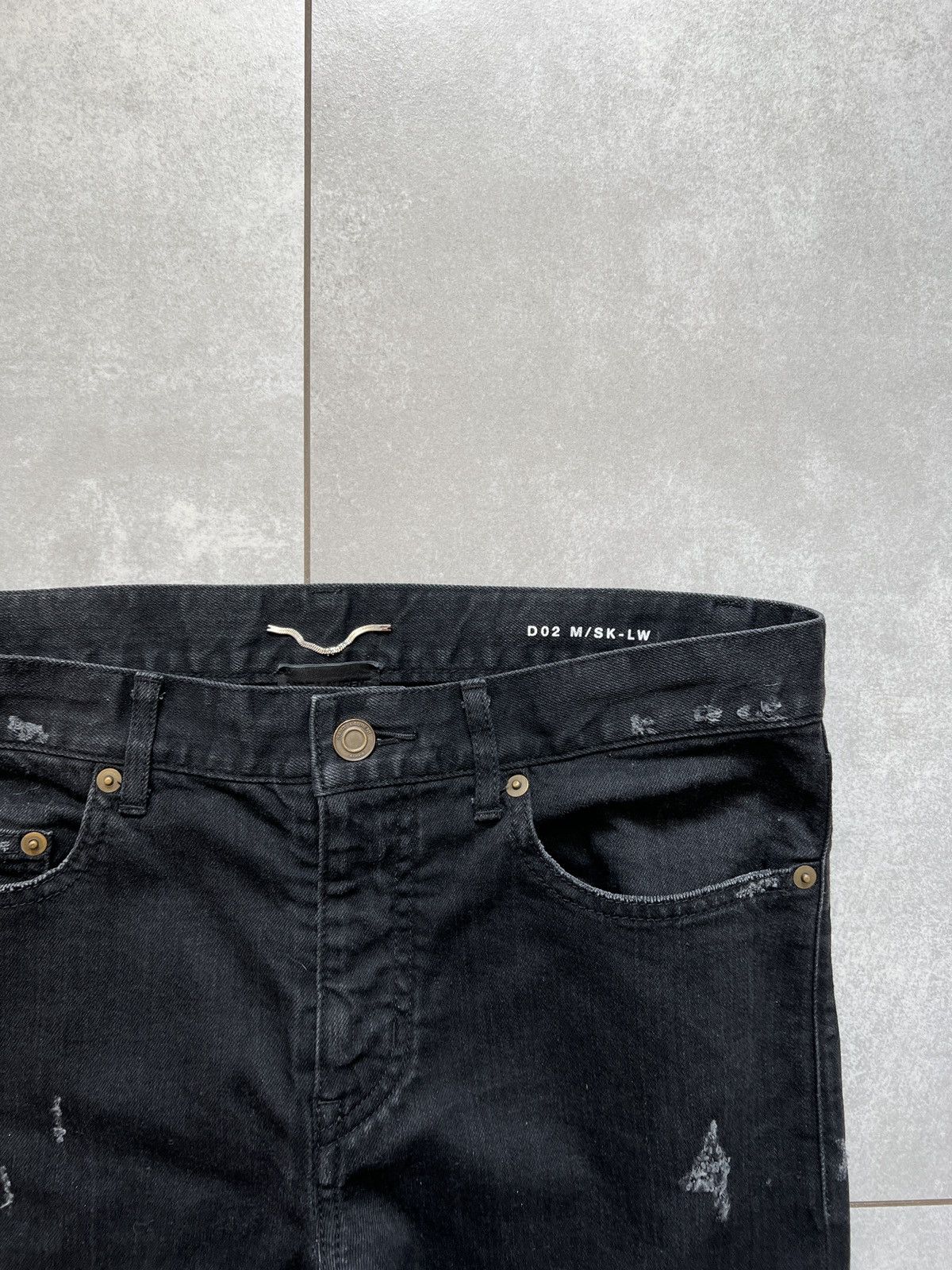 Saint Laurent Paris Saint laurent paris d02 hedi skinny black distressed jeans Size US 32 / EU 48 - 6 Thumbnail