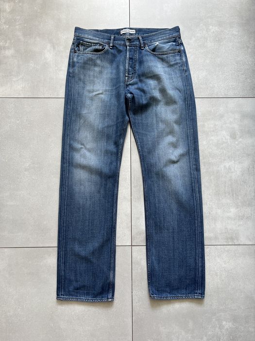 Stone Island Stone island light blue badge denim jeans pants Grailed