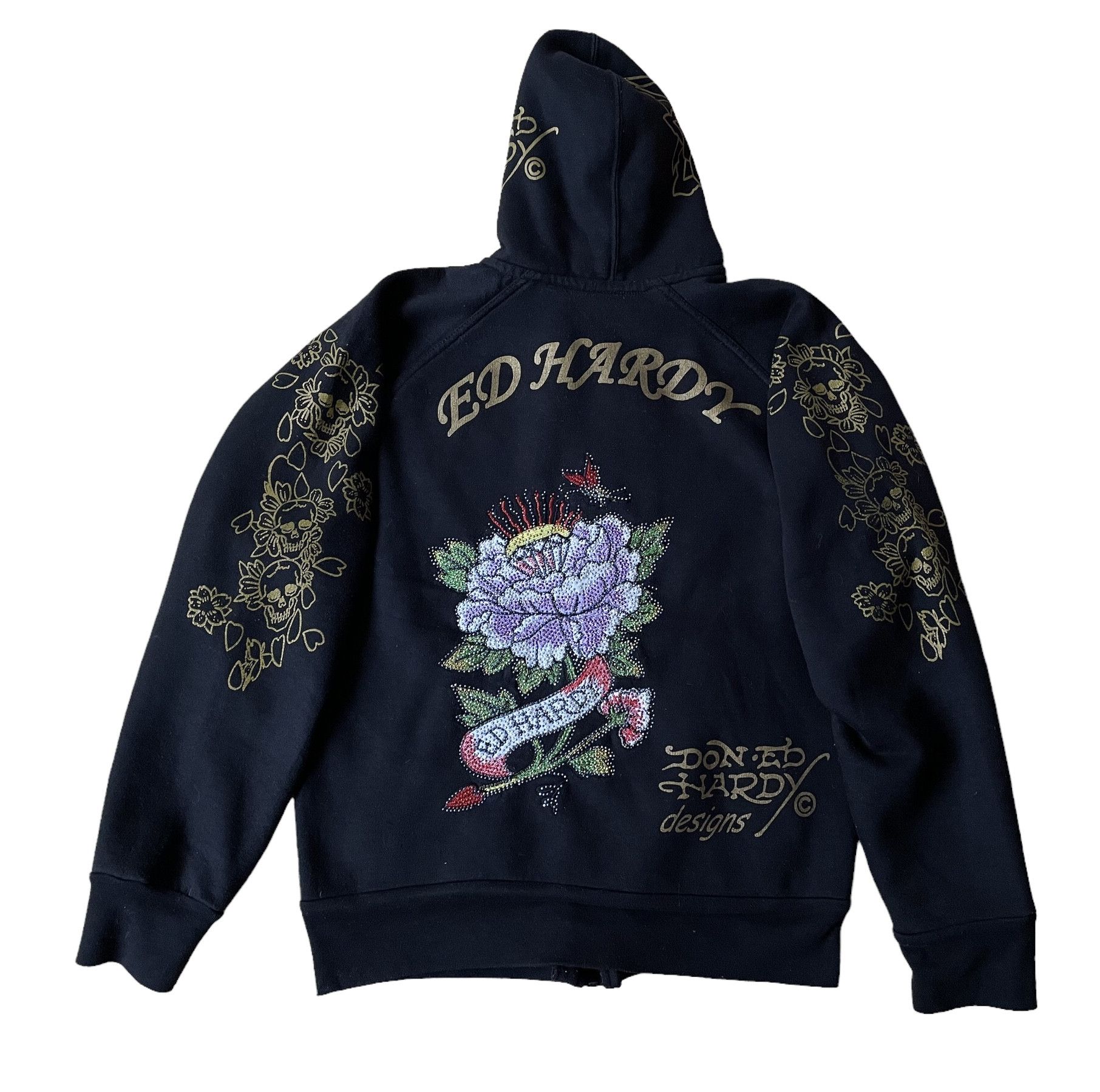 Ed Hardy Vintage Ed Hardy Hoodie Sweatshirt Jacket Woman Rare Size M / US 6-8 / IT 42-44 - 1 Thumbnail