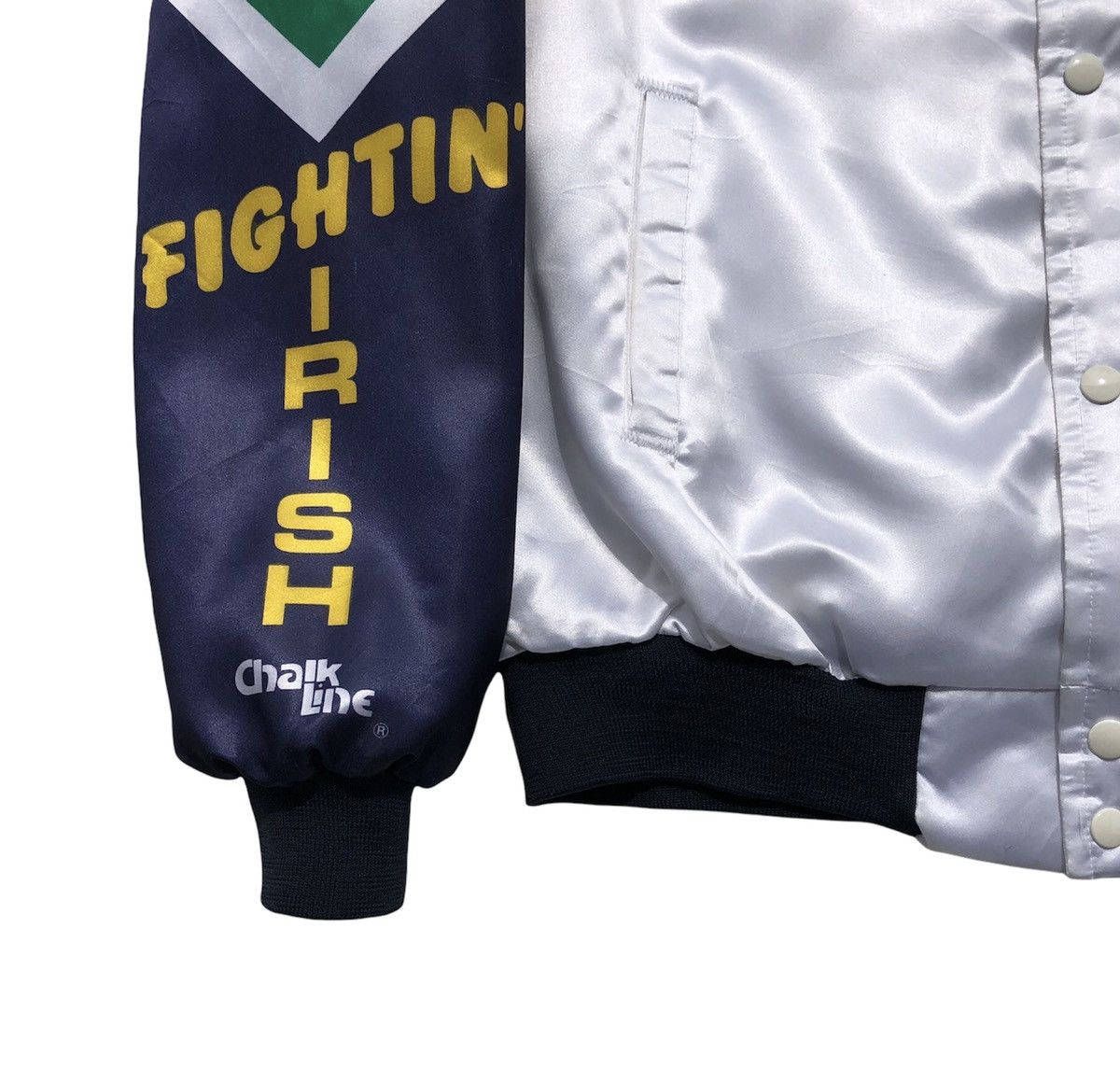 Chalk Line 🔥Vtg 90s Notre Dame fighting Irish Football Varsity Jacket Size US L / EU 52-54 / 3 - 7 Thumbnail