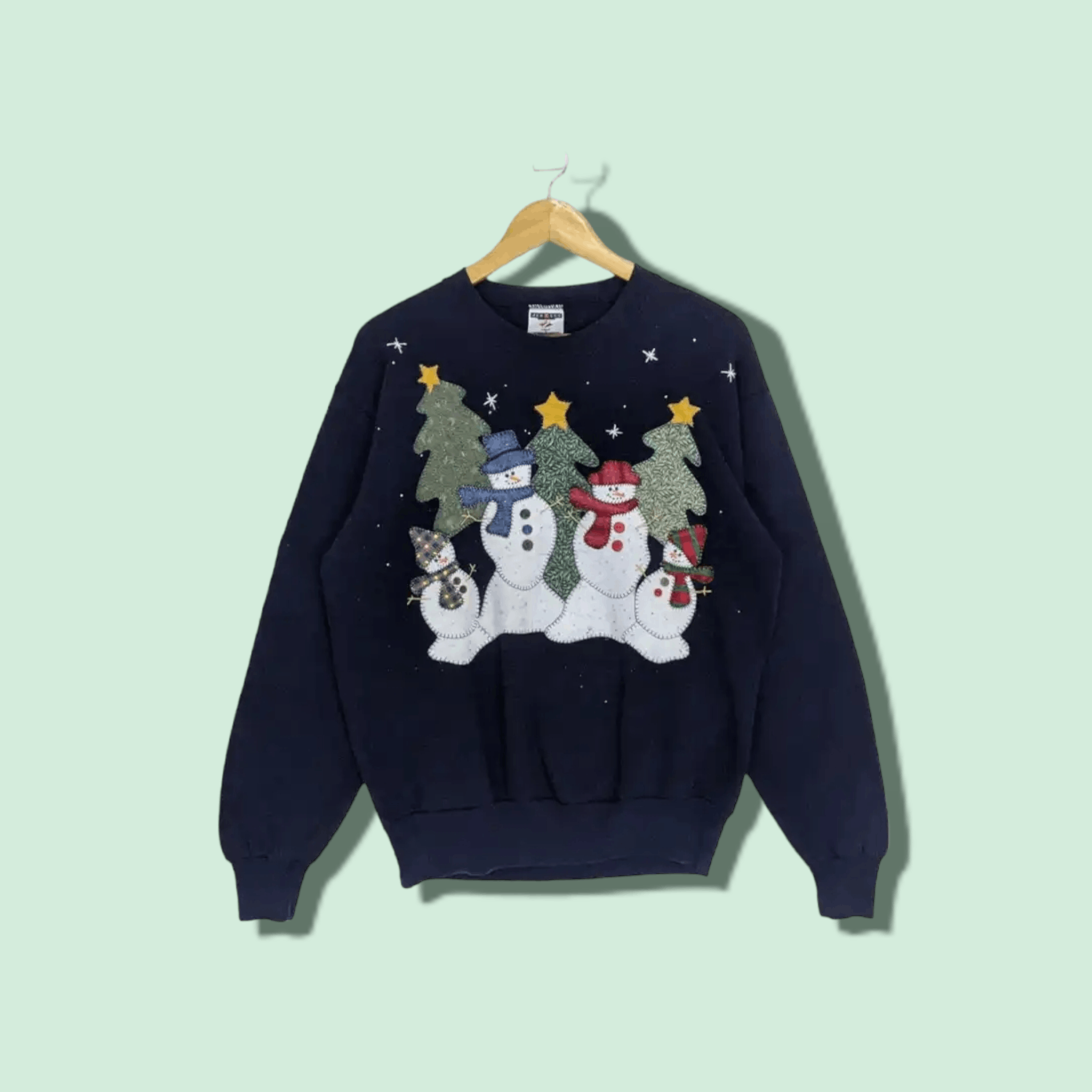 Jerzees Vintage JERZEES Snowman Christmas Winter New Year Sweatshirt Size US M / EU 48-50 / 2 - 1 Thumbnail