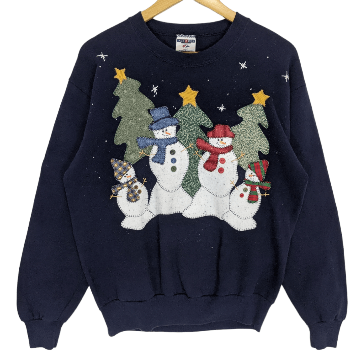 Jerzees Vintage JERZEES Snowman Christmas Winter New Year Sweatshirt Size US M / EU 48-50 / 2 - 2 Thumbnail