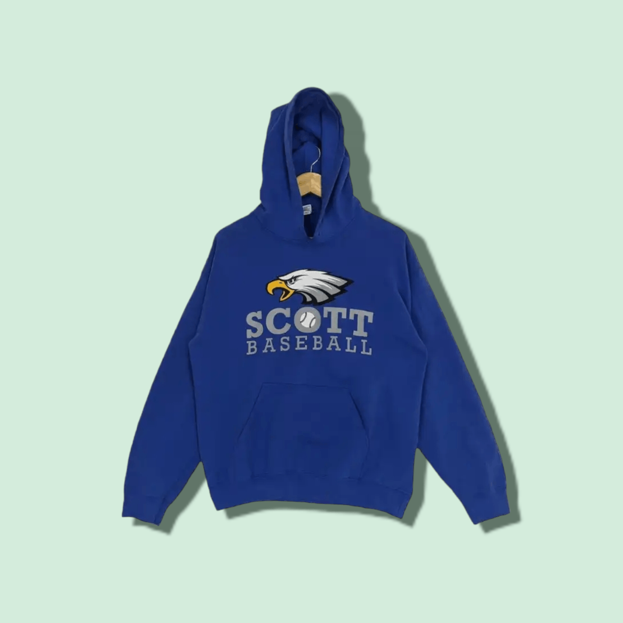 American Apparel Vintage 2000's NBA Scott Falcons Baseball Hoodie Sweatshirt Size US M / EU 48-50 / 2 - 1 Thumbnail