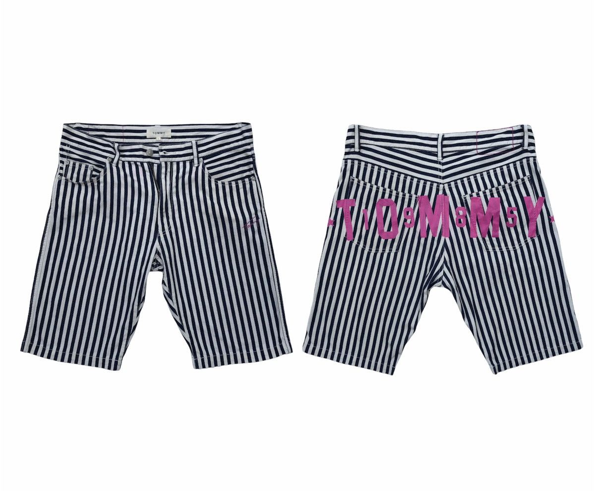 Tommy Hilfiger Tommy Striped Big Spell Out Short Pants Size US 35 - 2 Thumbnail