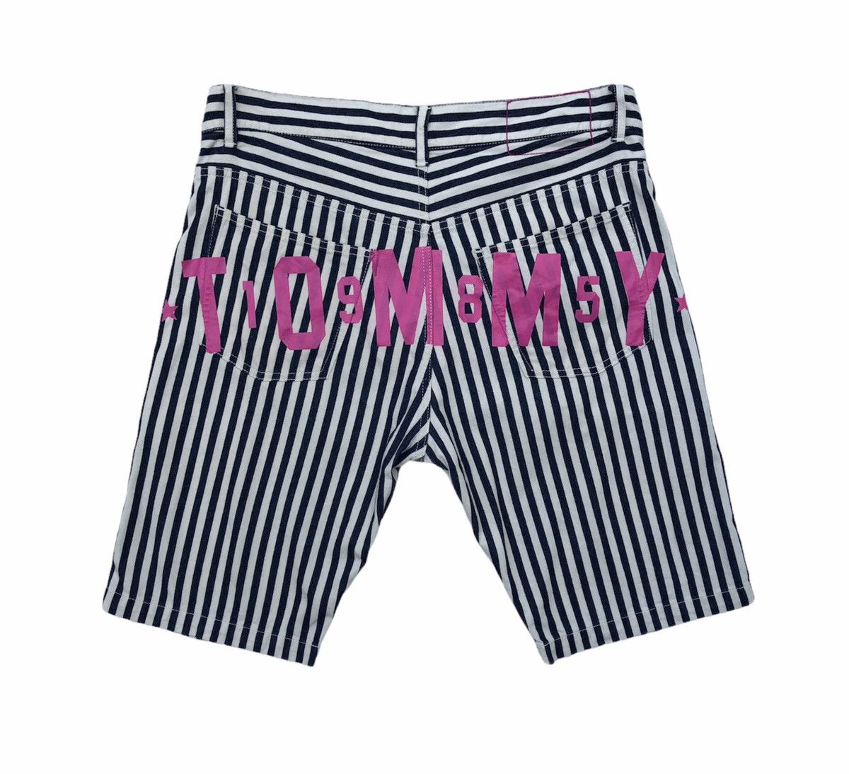 image of Tommy Hilfiger Tommy Striped Big Spell Out Short Pants, Men's (Size 35)