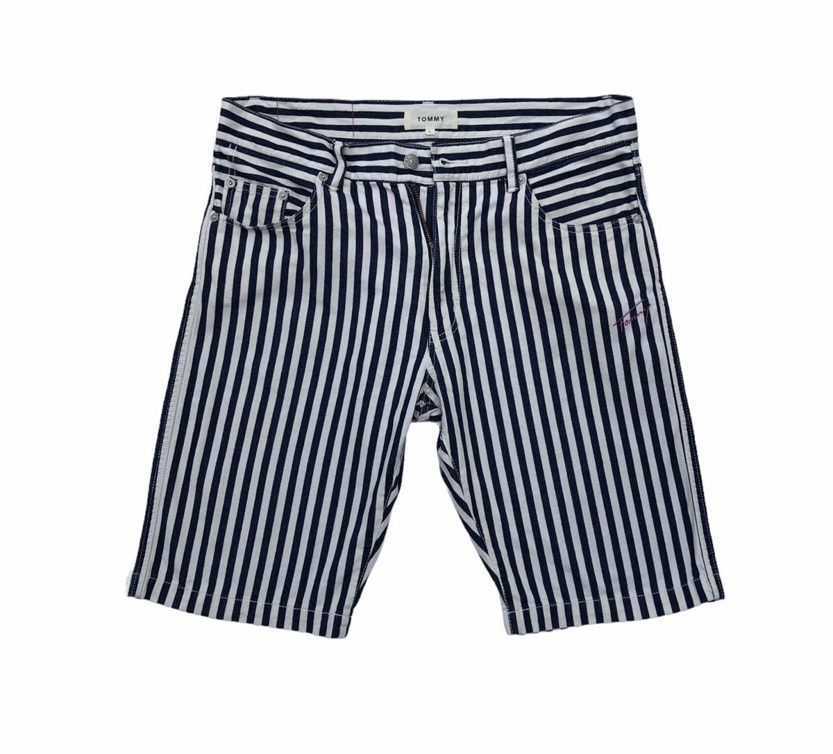 Tommy Hilfiger Tommy Striped Big Spell Out Short Pants Size US 35 - 6 Thumbnail