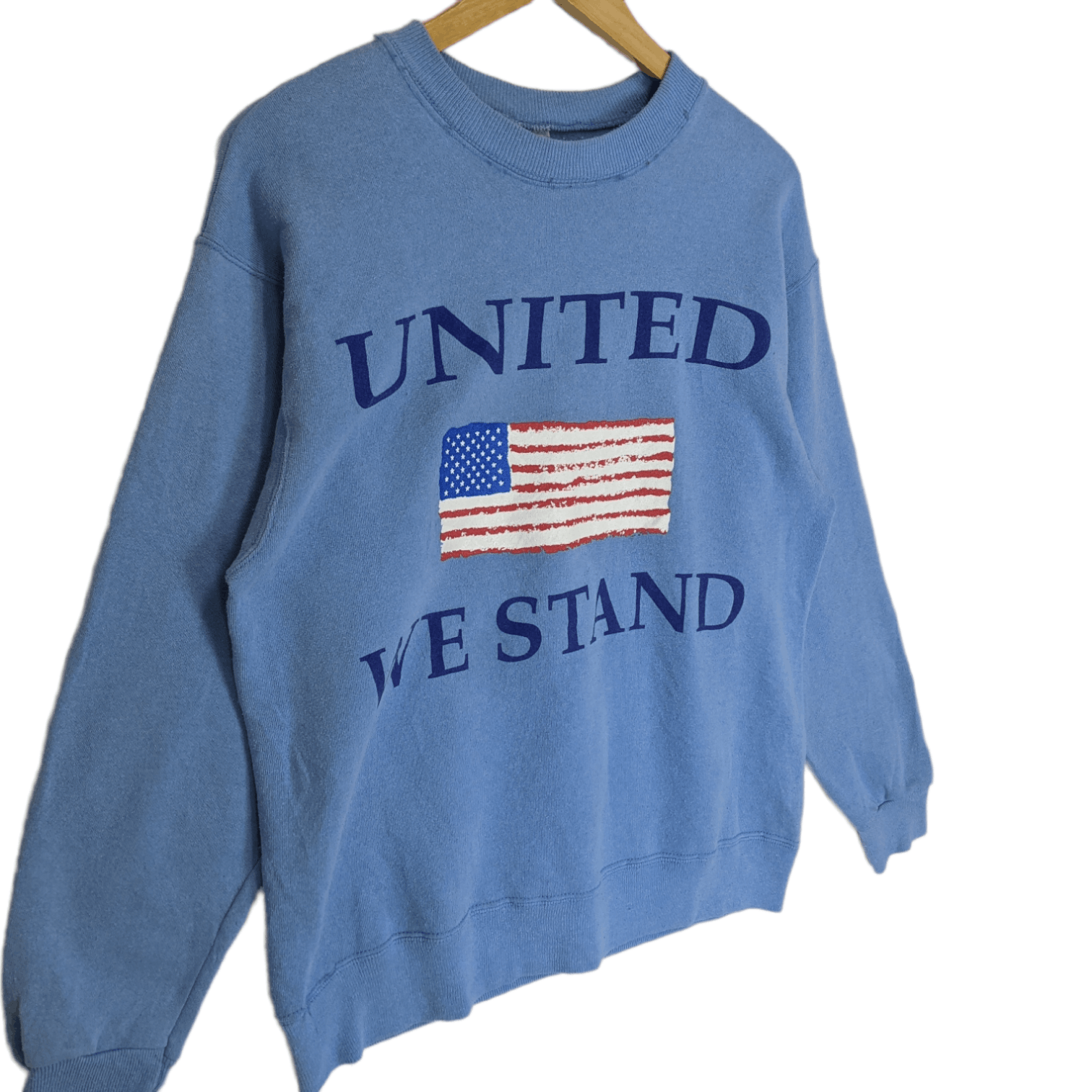 Hanes Vintage 90's UNITED WE STAND Us Flag Image Jumper Sweatshirt Size M / US 6-8 / IT 42-44 - 3 Thumbnail
