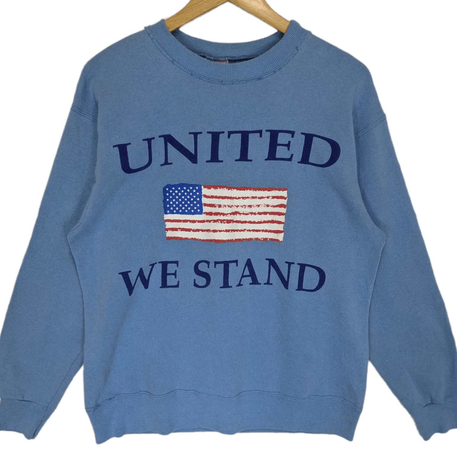 Hanes Vintage 90's UNITED WE STAND Us Flag Image Jumper Sweatshirt Size M / US 6-8 / IT 42-44 - 2 Thumbnail