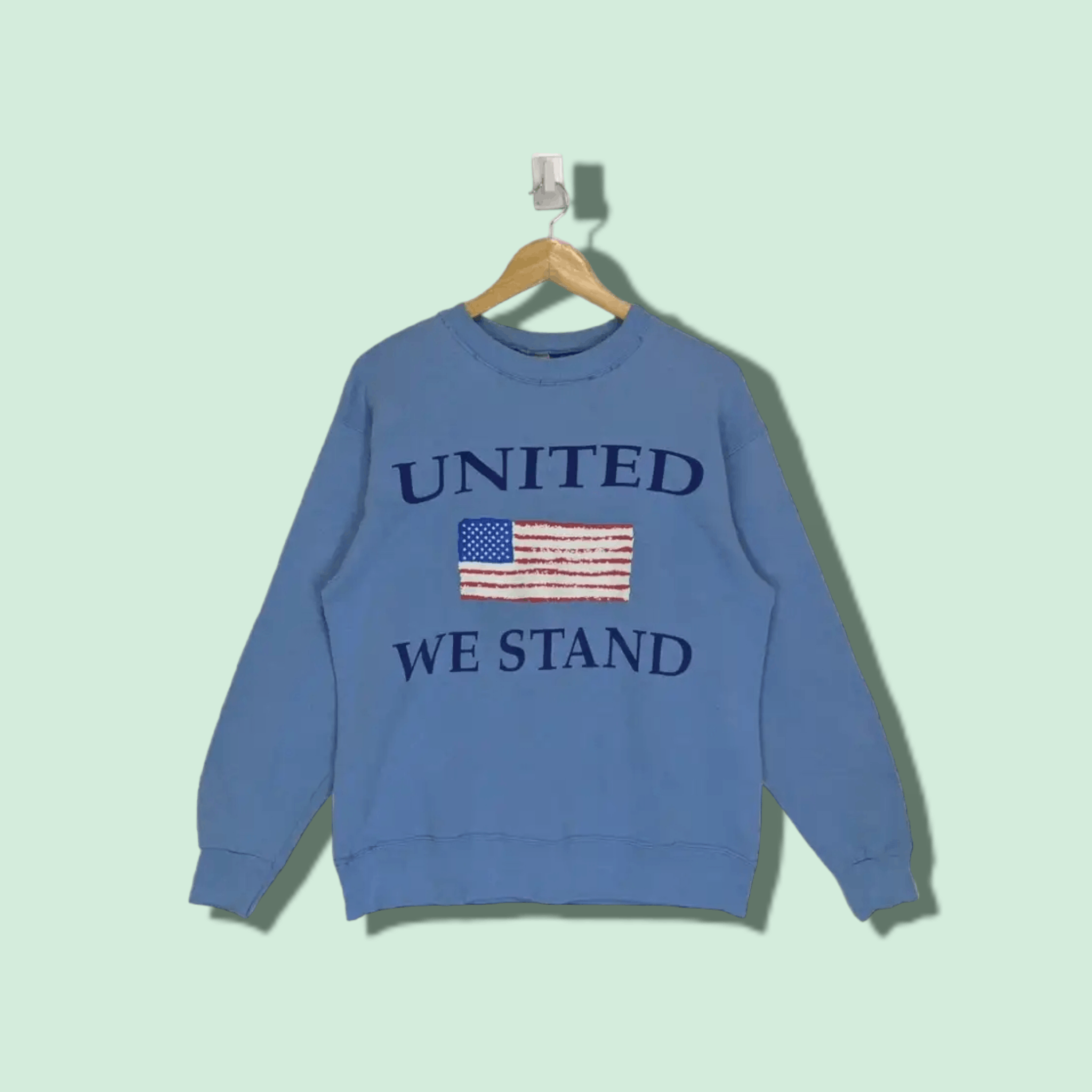 Hanes Vintage 90's UNITED WE STAND Us Flag Image Jumper Sweatshirt Size M / US 6-8 / IT 42-44 - 1 Thumbnail