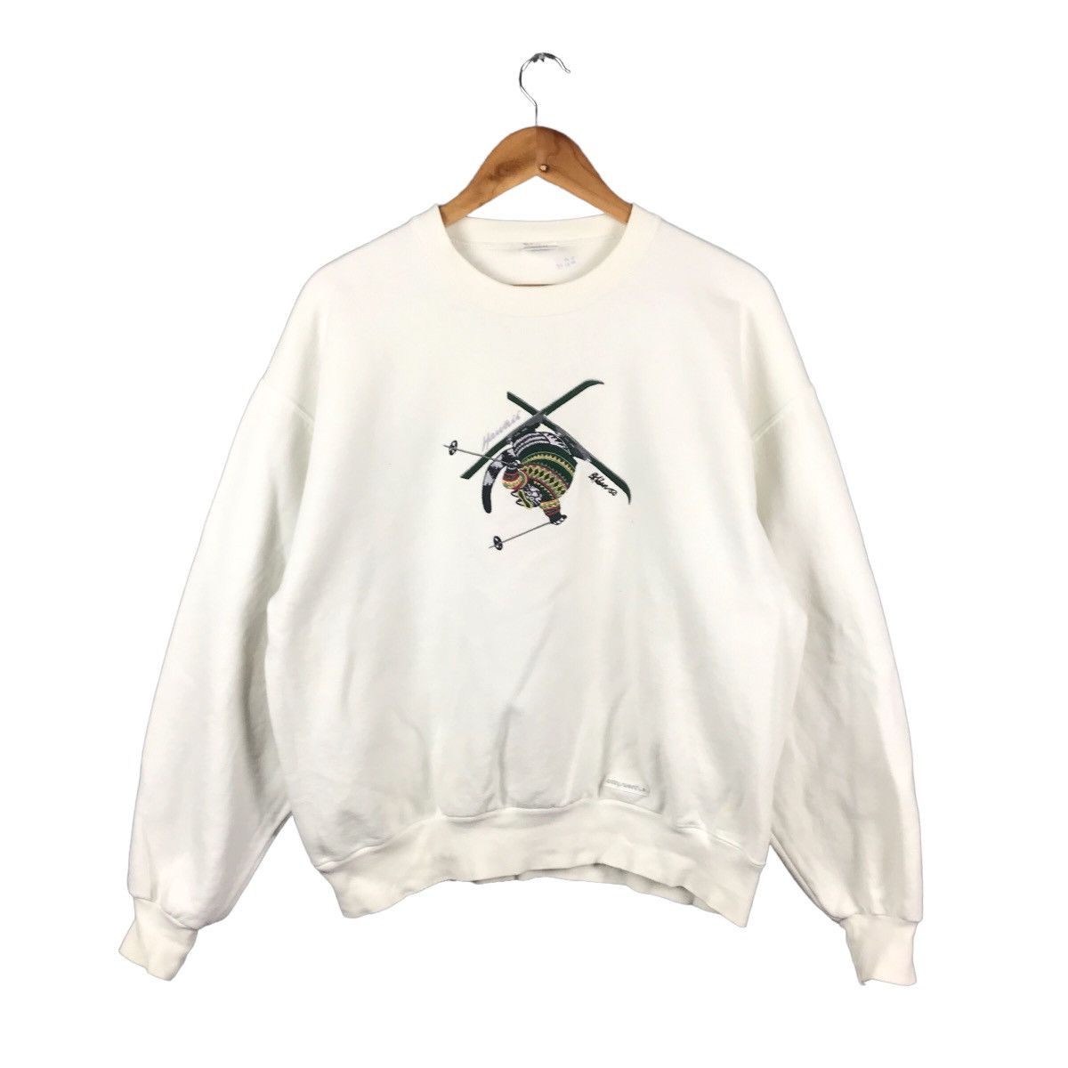 Vintage Crazy Shirts Embroidery Cat ski sweatshirt