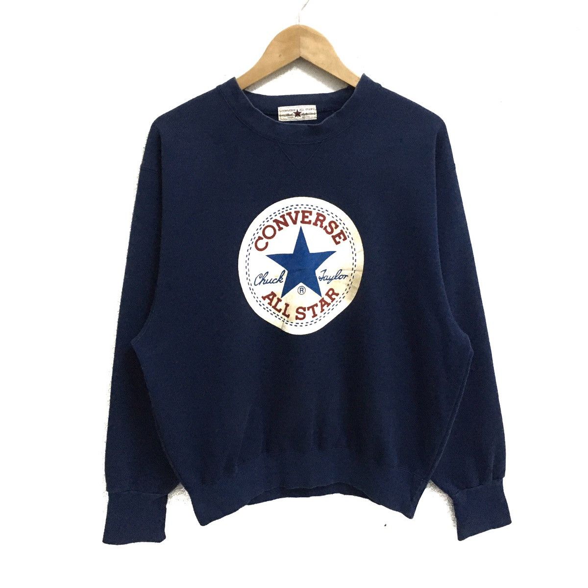 image of Converse All Stars Big Logo Sweatshirt Pullover in Blue, Men's (Size Medium)