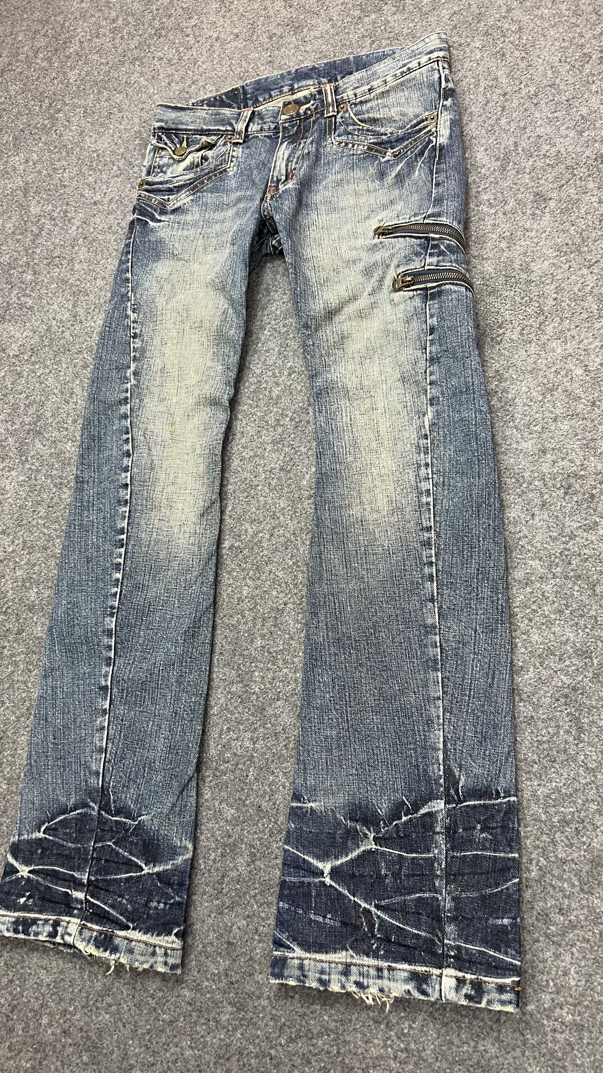 Japanese Brand RattleTrap Slight Flare Acid Wash Boot Cut Size US 32 / EU 48 - 4 Thumbnail