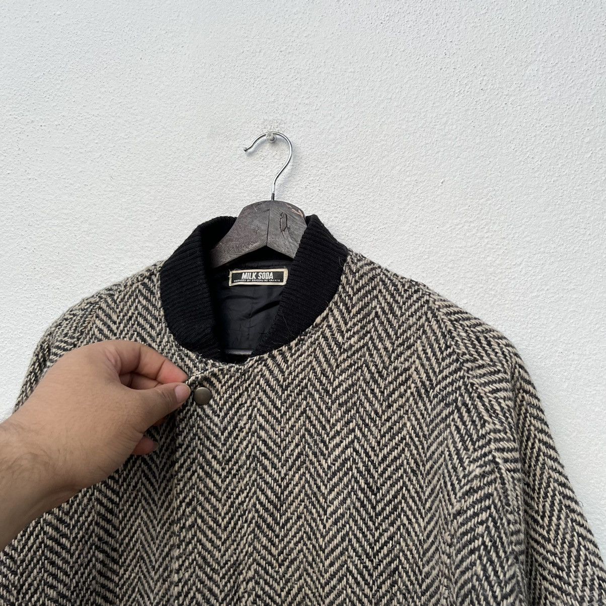 Japanese Brand RARE MILK SODA BOMBER HERRINGBONE JACKET WOOL RARE STYLE Size US M / EU 48-50 / 2 - 7 Thumbnail