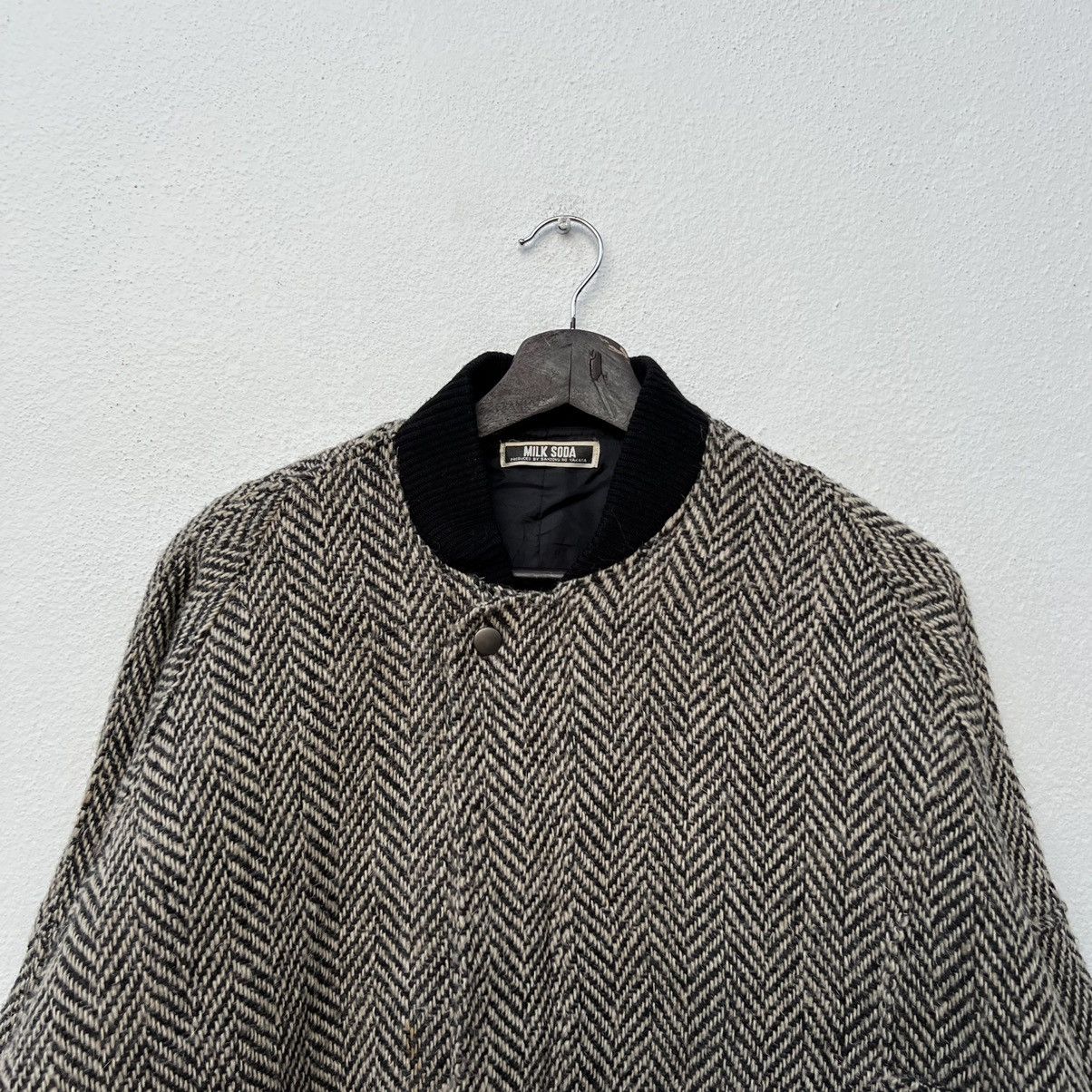 Japanese Brand RARE MILK SODA BOMBER HERRINGBONE JACKET WOOL RARE STYLE Size US M / EU 48-50 / 2 - 3 Thumbnail
