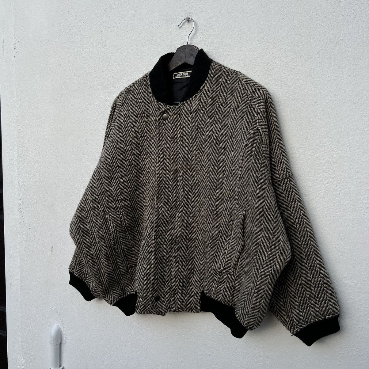 Japanese Brand RARE MILK SODA BOMBER HERRINGBONE JACKET WOOL RARE STYLE Size US M / EU 48-50 / 2 - 2 Thumbnail