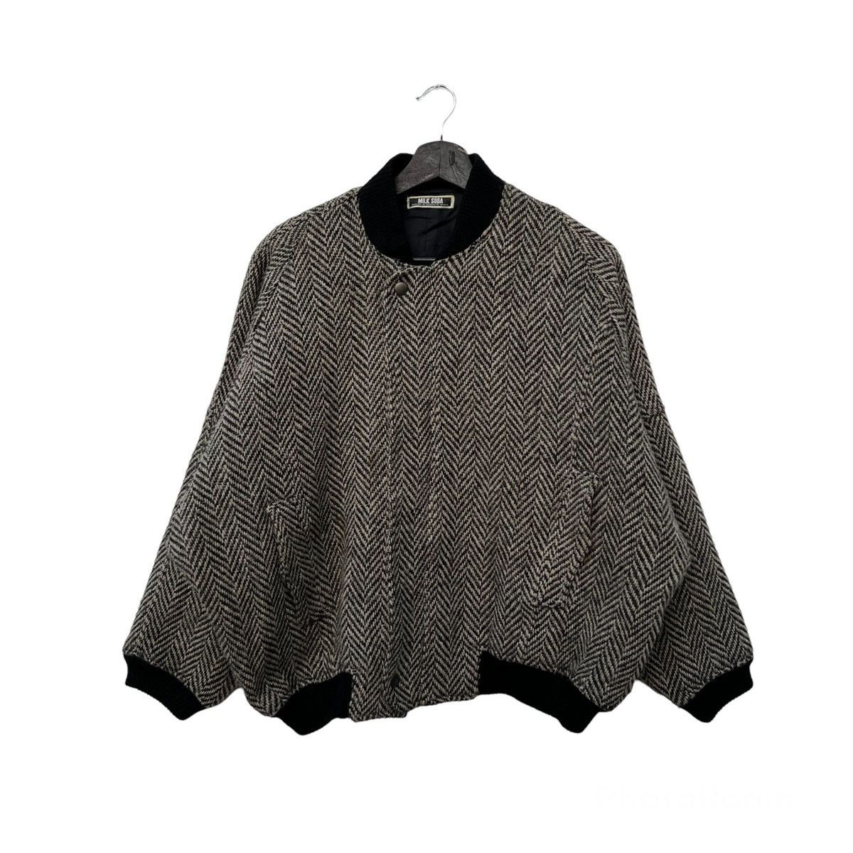 Japanese Brand RARE MILK SODA BOMBER HERRINGBONE JACKET WOOL RARE STYLE Size US M / EU 48-50 / 2 - 1 Thumbnail