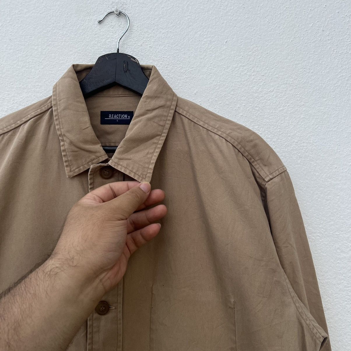 Japanese Brand VINTAGE HIKORY CHORE JACKET REACTION JAPAN CARGO POCKET Size US L / EU 52-54 / 3 - 6 Thumbnail