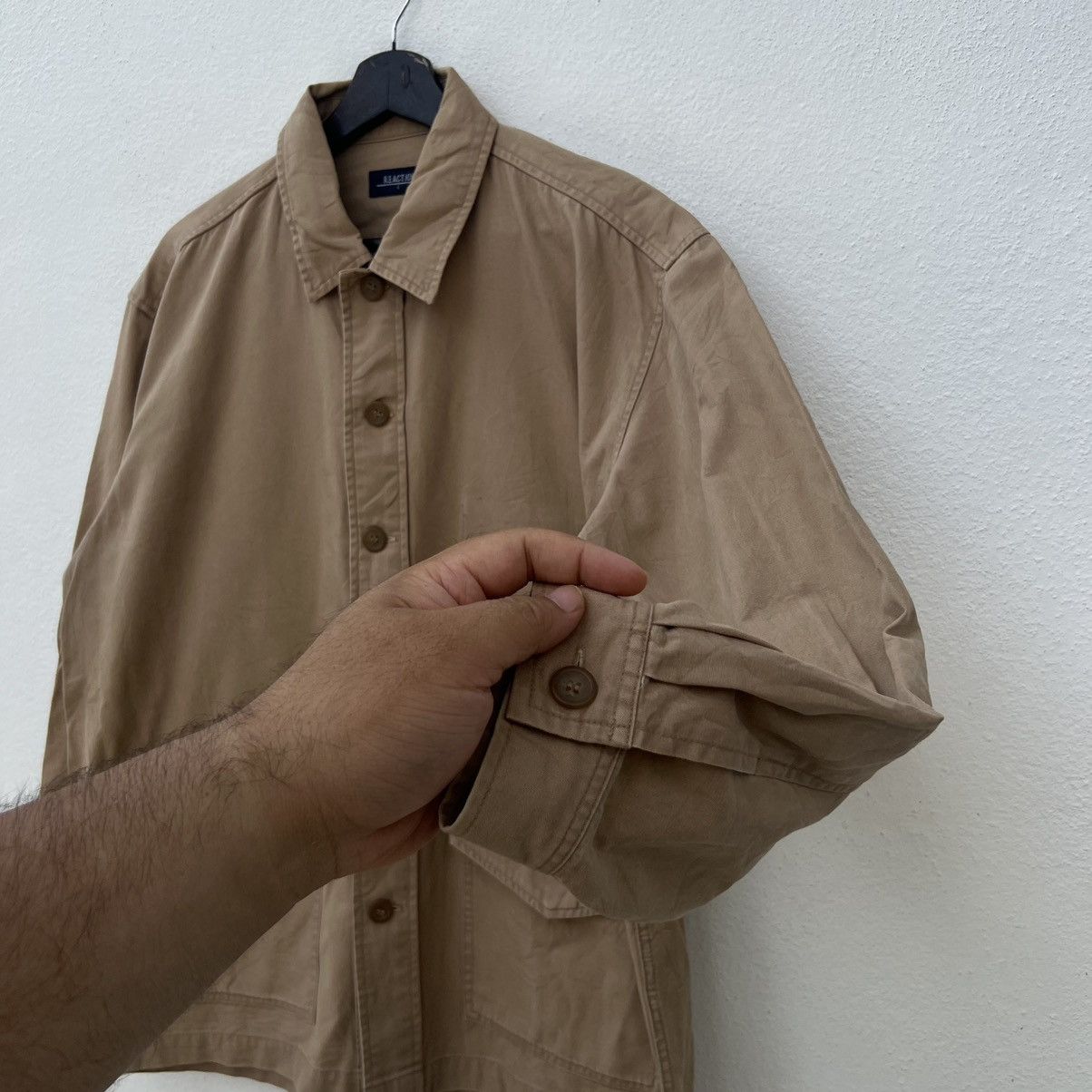 Japanese Brand VINTAGE HIKORY CHORE JACKET REACTION JAPAN CARGO POCKET Size US L / EU 52-54 / 3 - 7 Thumbnail