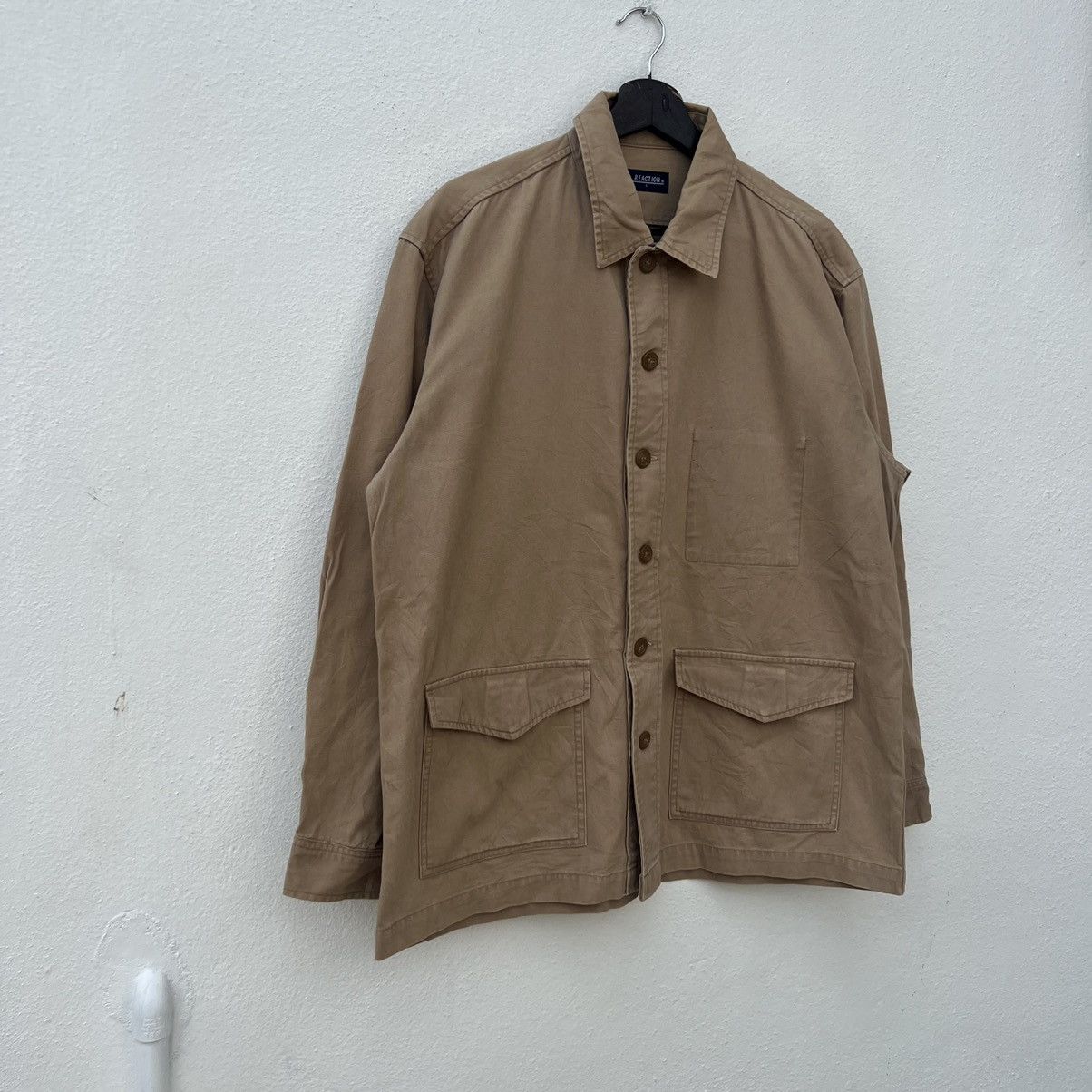 Japanese Brand VINTAGE HIKORY CHORE JACKET REACTION JAPAN CARGO POCKET Size US L / EU 52-54 / 3 - 5 Thumbnail