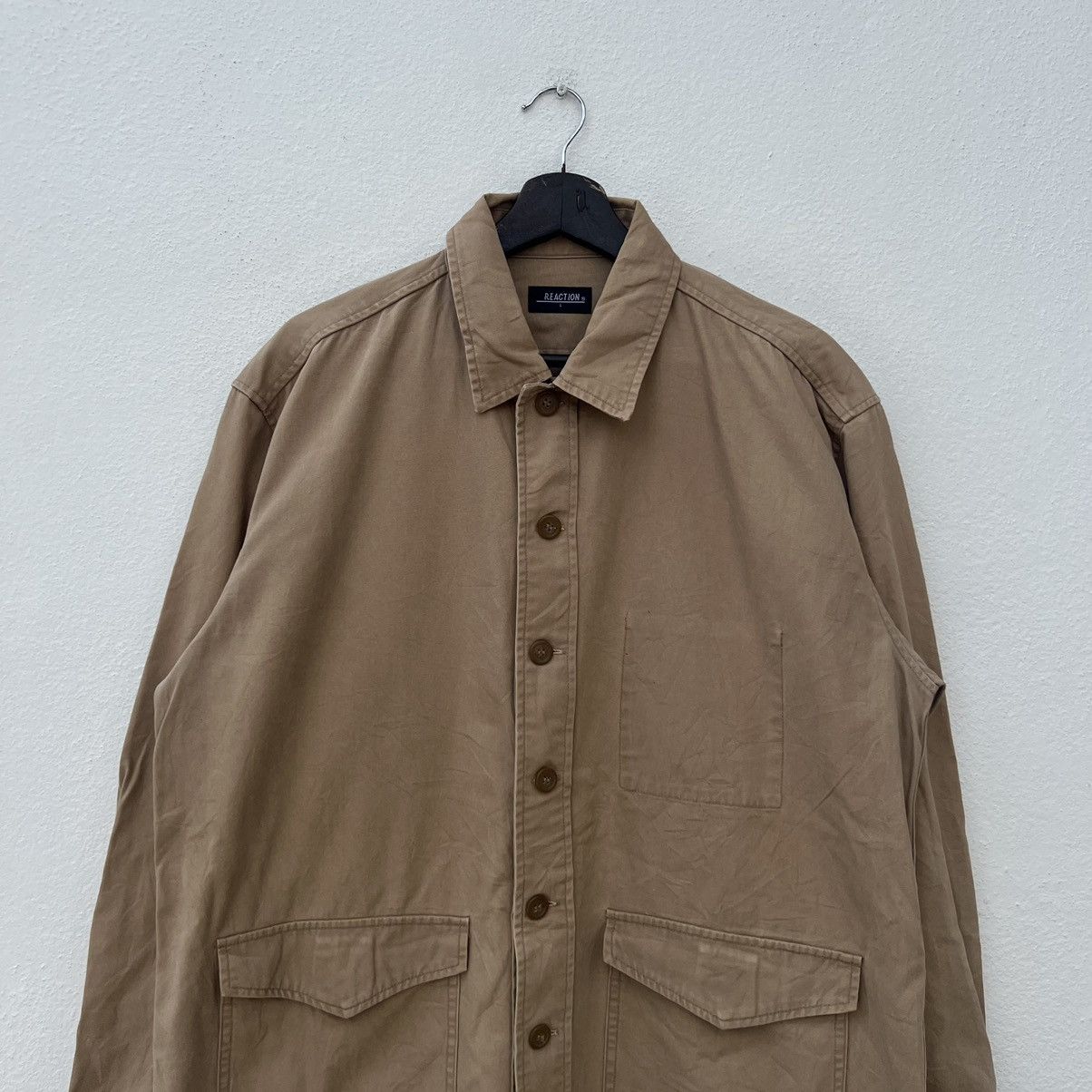 Japanese Brand VINTAGE HIKORY CHORE JACKET REACTION JAPAN CARGO POCKET Size US L / EU 52-54 / 3 - 3 Thumbnail