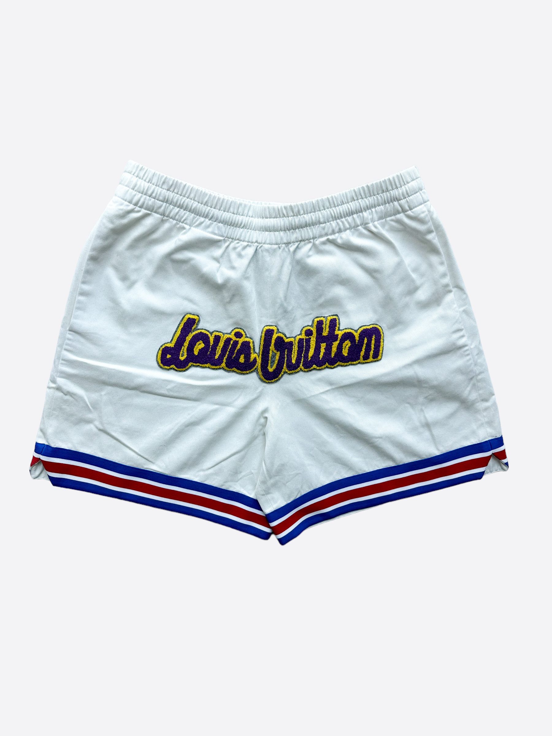 Image of Louis Vuitton Nba White Basketball Shorts, Men's (Size 32)
