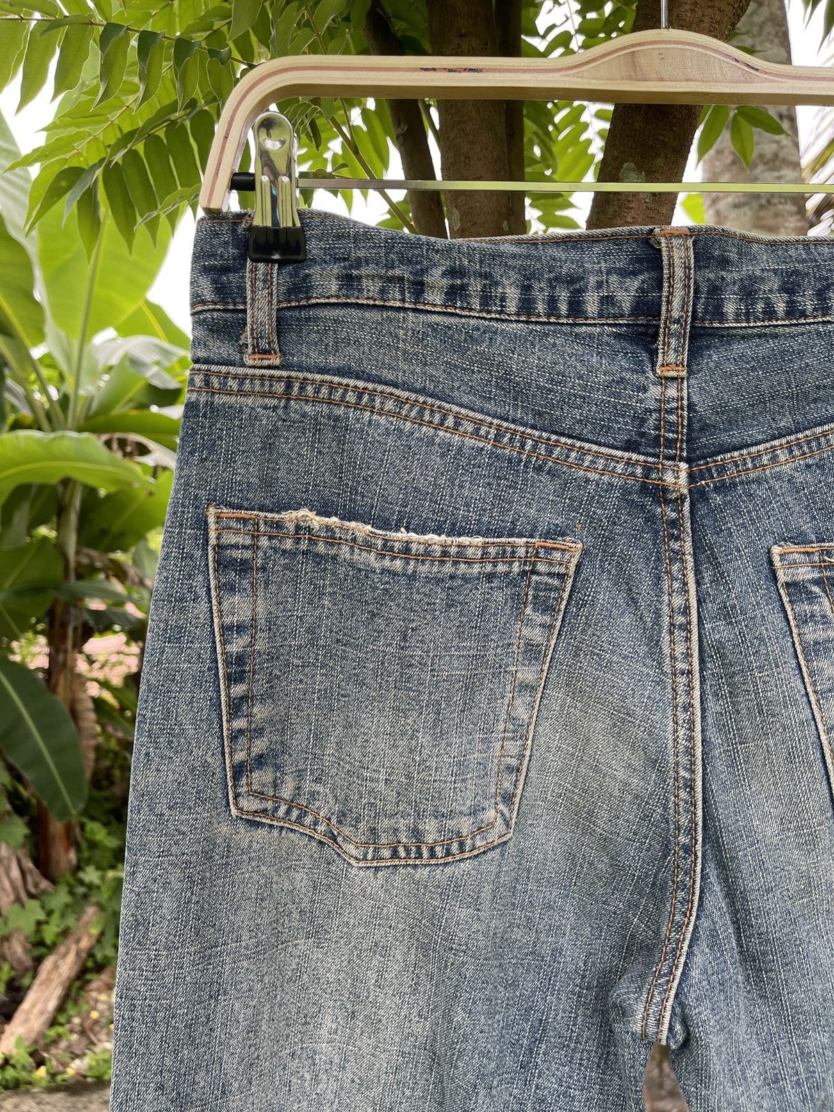 Japanese Brand × Vintage JAPANESE FREEBEAT DIAG SKULL LOGO PRINT POEM DISTRES JEANS Size US 31 - 10 Thumbnail