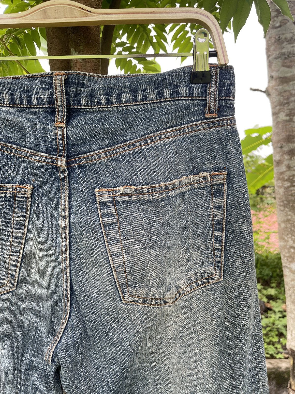 Japanese Brand × Vintage JAPANESE FREEBEAT DIAG SKULL LOGO PRINT POEM DISTRES JEANS Size US 31 - 9 Thumbnail