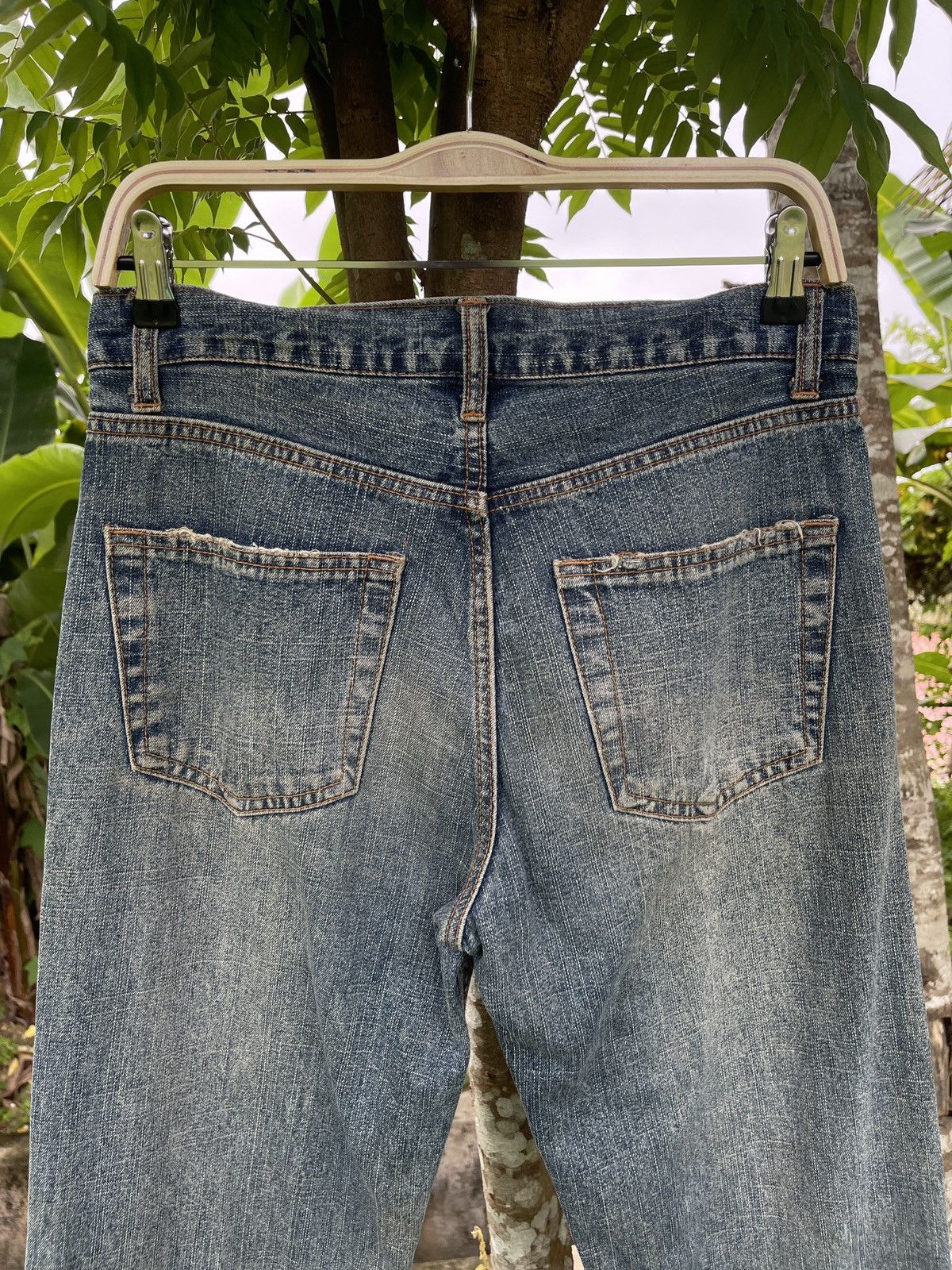 Japanese Brand × Vintage JAPANESE FREEBEAT DIAG SKULL LOGO PRINT POEM DISTRES JEANS Size US 31 - 11 Thumbnail