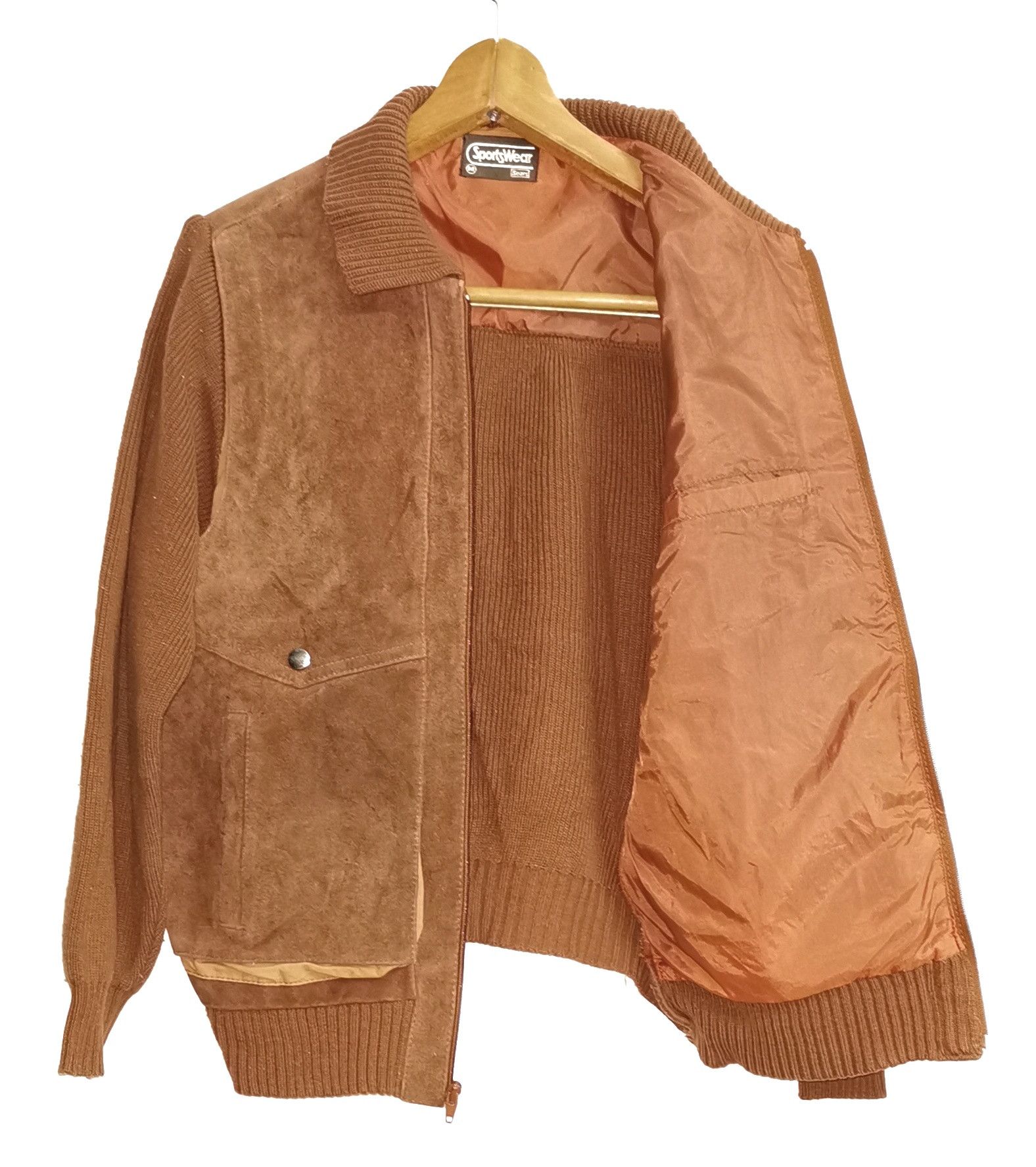 Sears Sportswear Sears Leather Hickory Bomber Jacket Size US S / EU 44-46 / 1 - 5 Thumbnail
