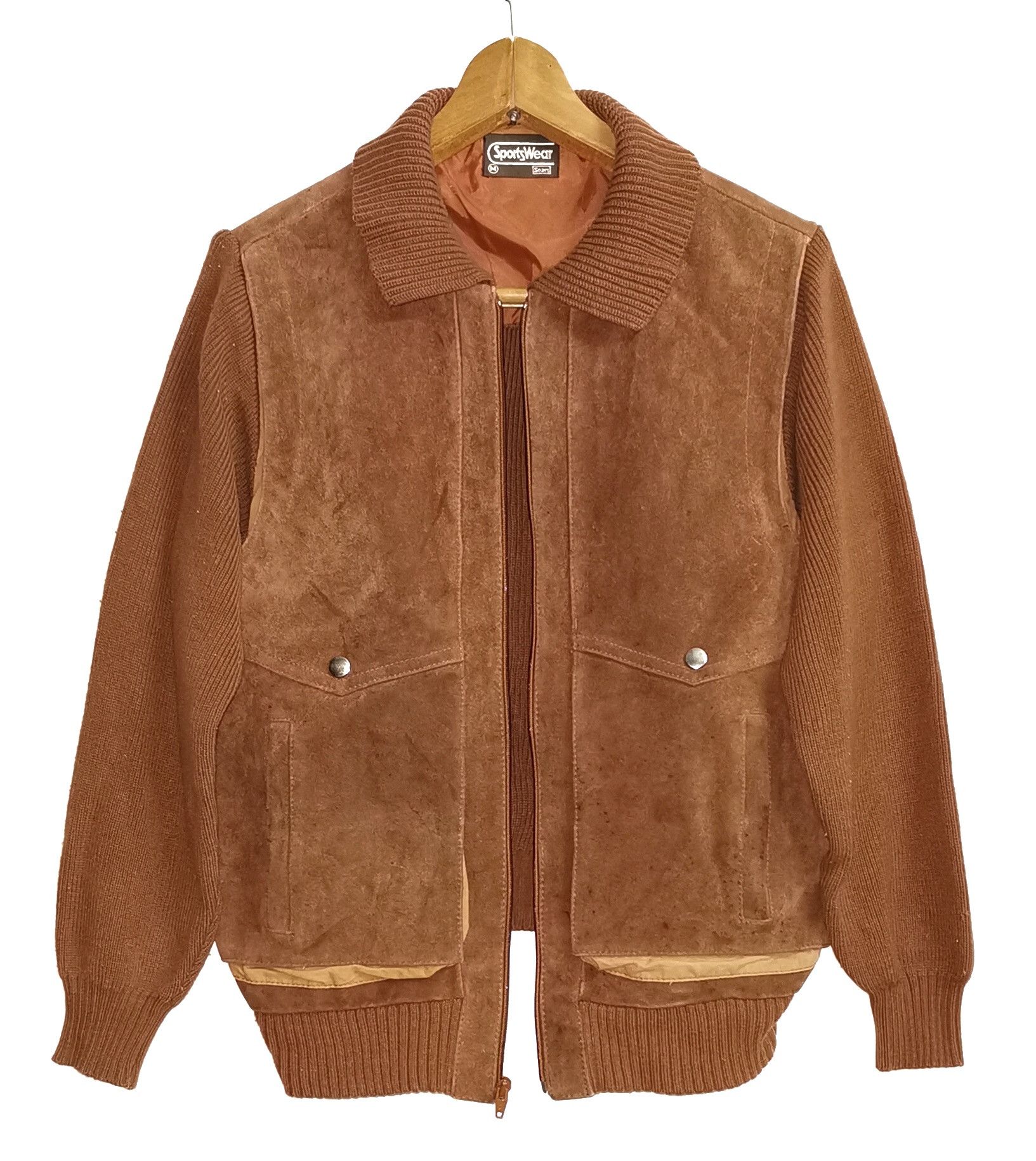 Sears Sportswear Sears Leather Hickory Bomber Jacket Size US S / EU 44-46 / 1 - 4 Thumbnail