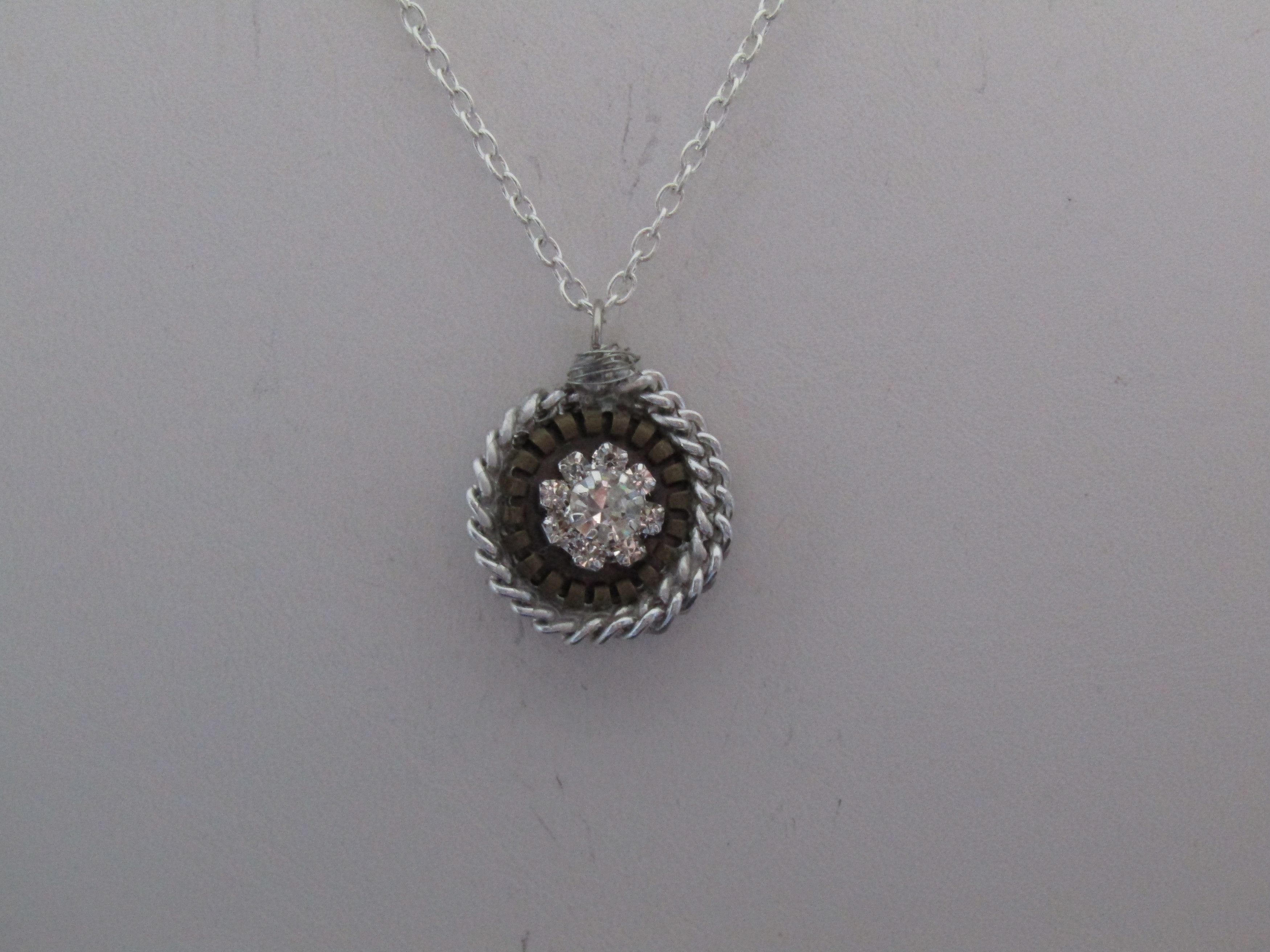 Other CZ Flower pendant Tibetan silver Chain Necklace Size ONE SIZE - 3 Thumbnail