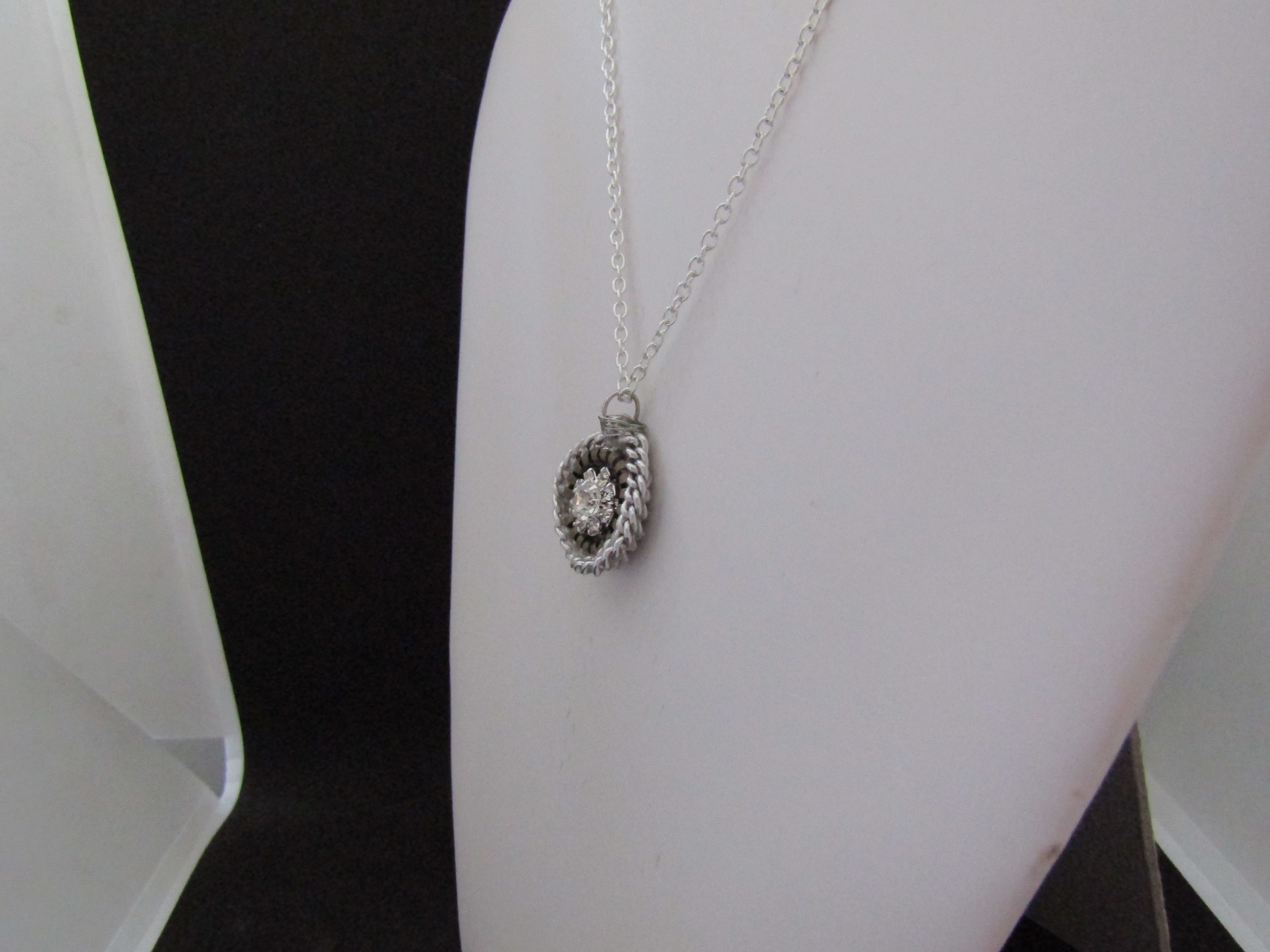 Other CZ Flower pendant Tibetan silver Chain Necklace Size ONE SIZE - 2 Thumbnail