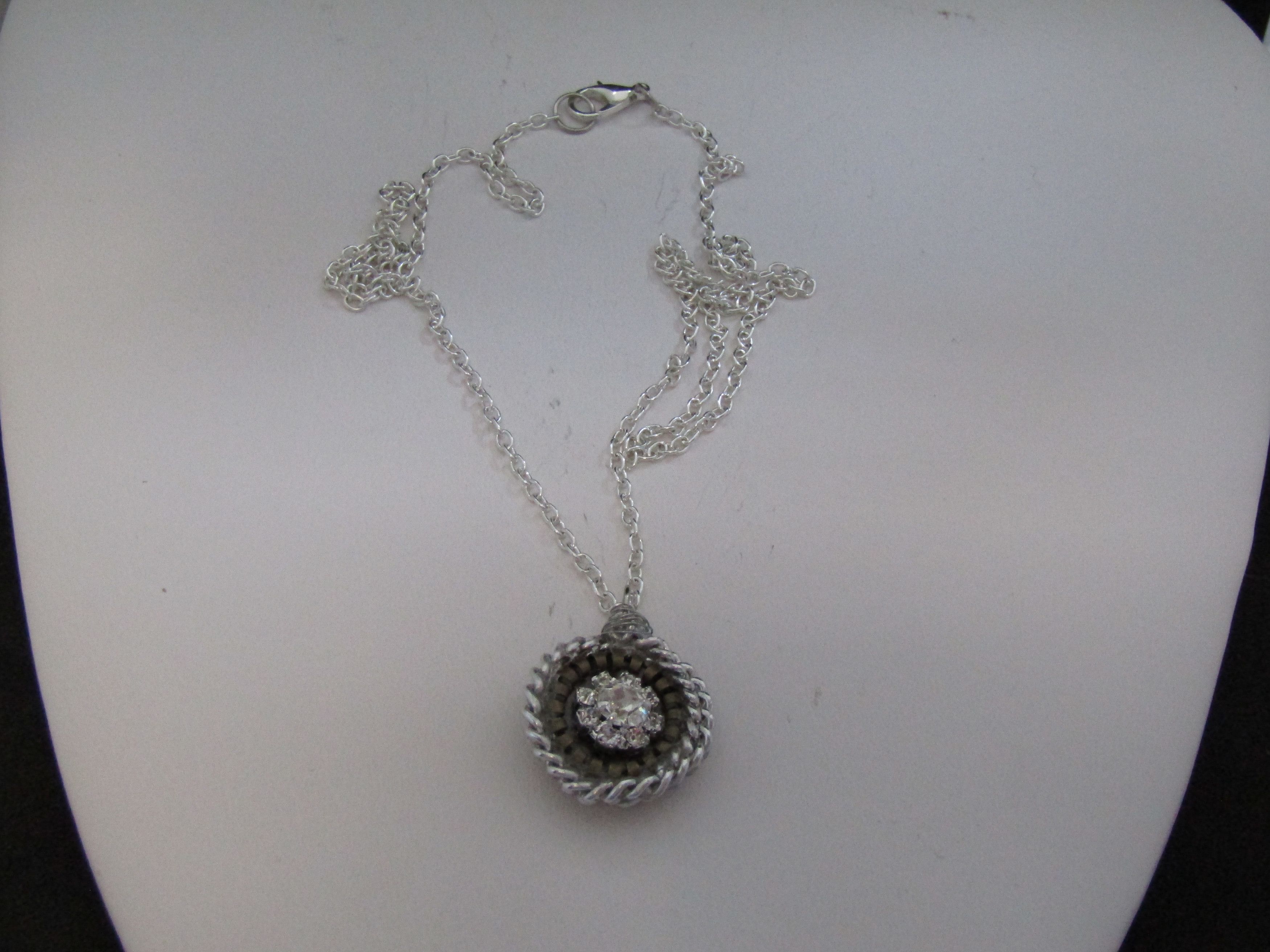 Other CZ Flower pendant Tibetan silver Chain Necklace Size ONE SIZE - 4 Thumbnail