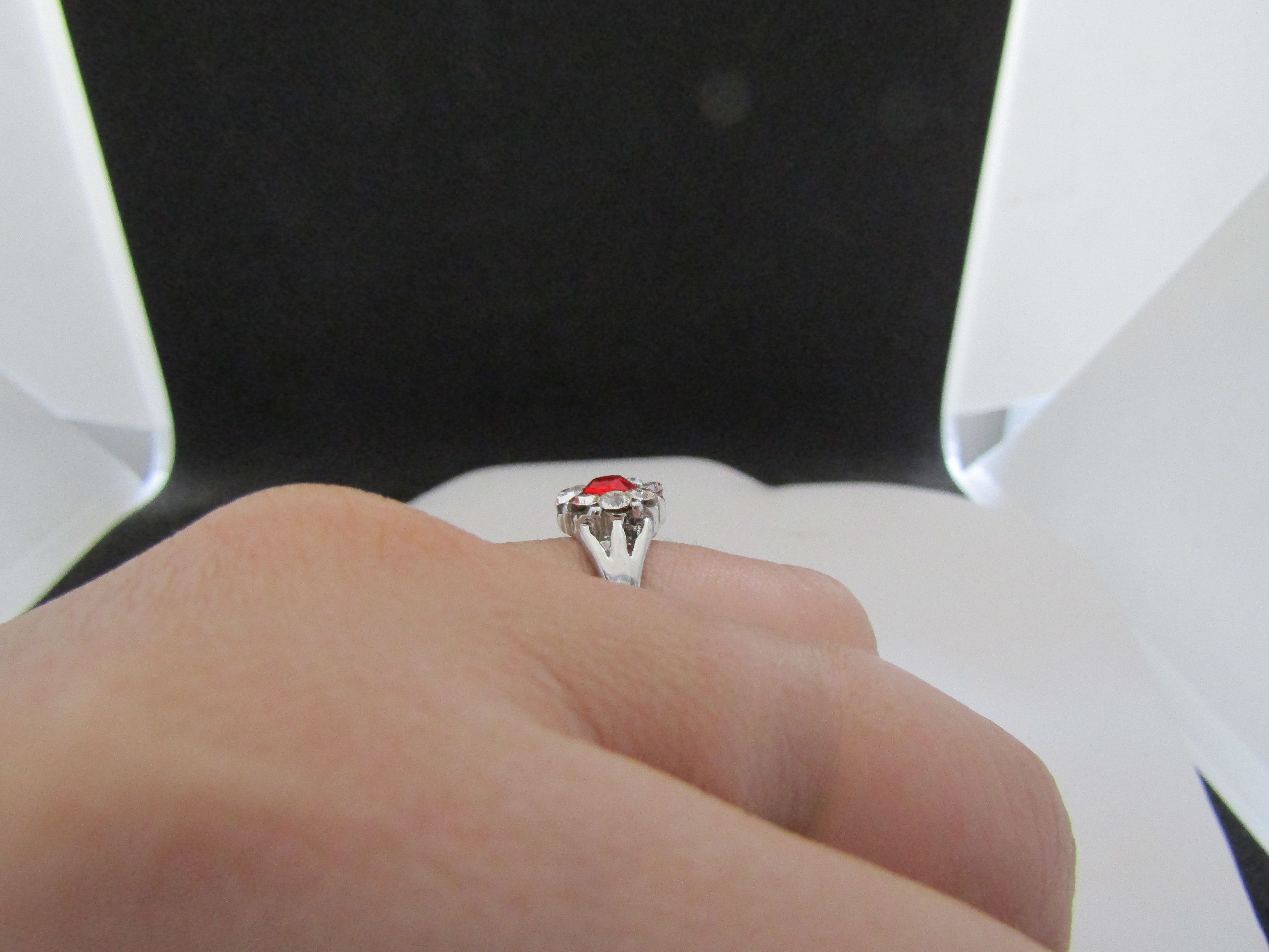 Other Red CZ Tibetan Silver Ring - size 6.75 Size ONE SIZE - 4 Thumbnail