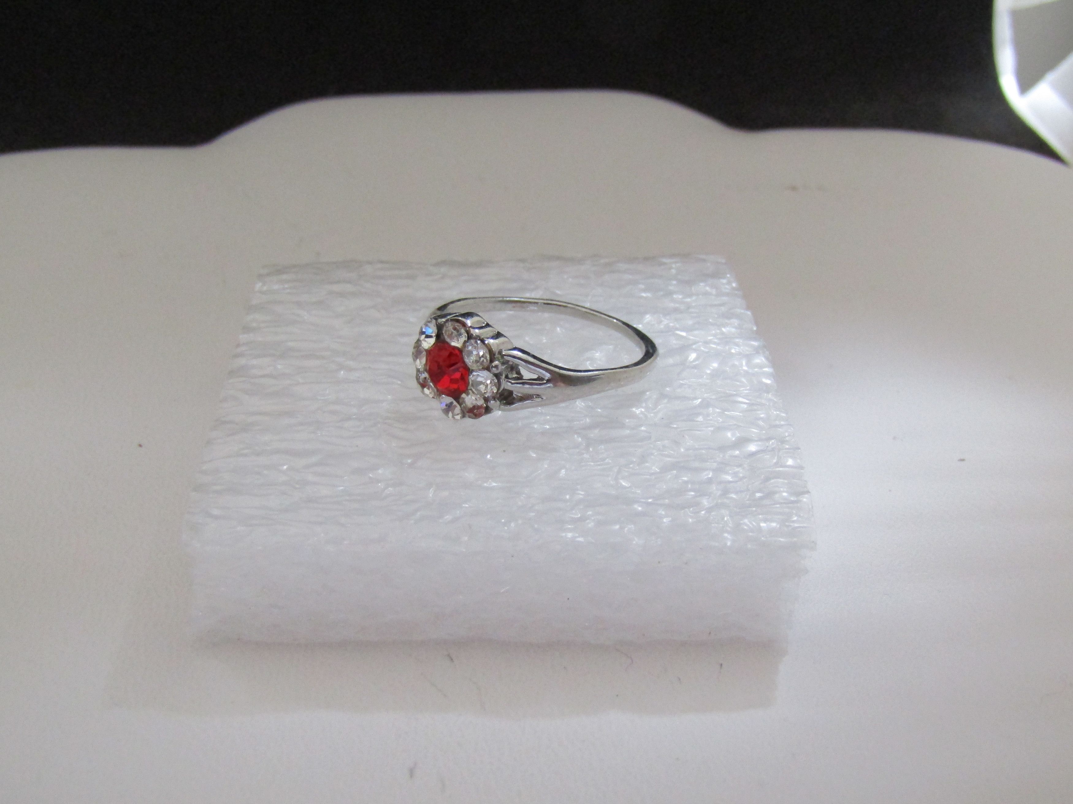 Other Red CZ Tibetan Silver Ring - size 6.75 Size ONE SIZE - 2 Thumbnail